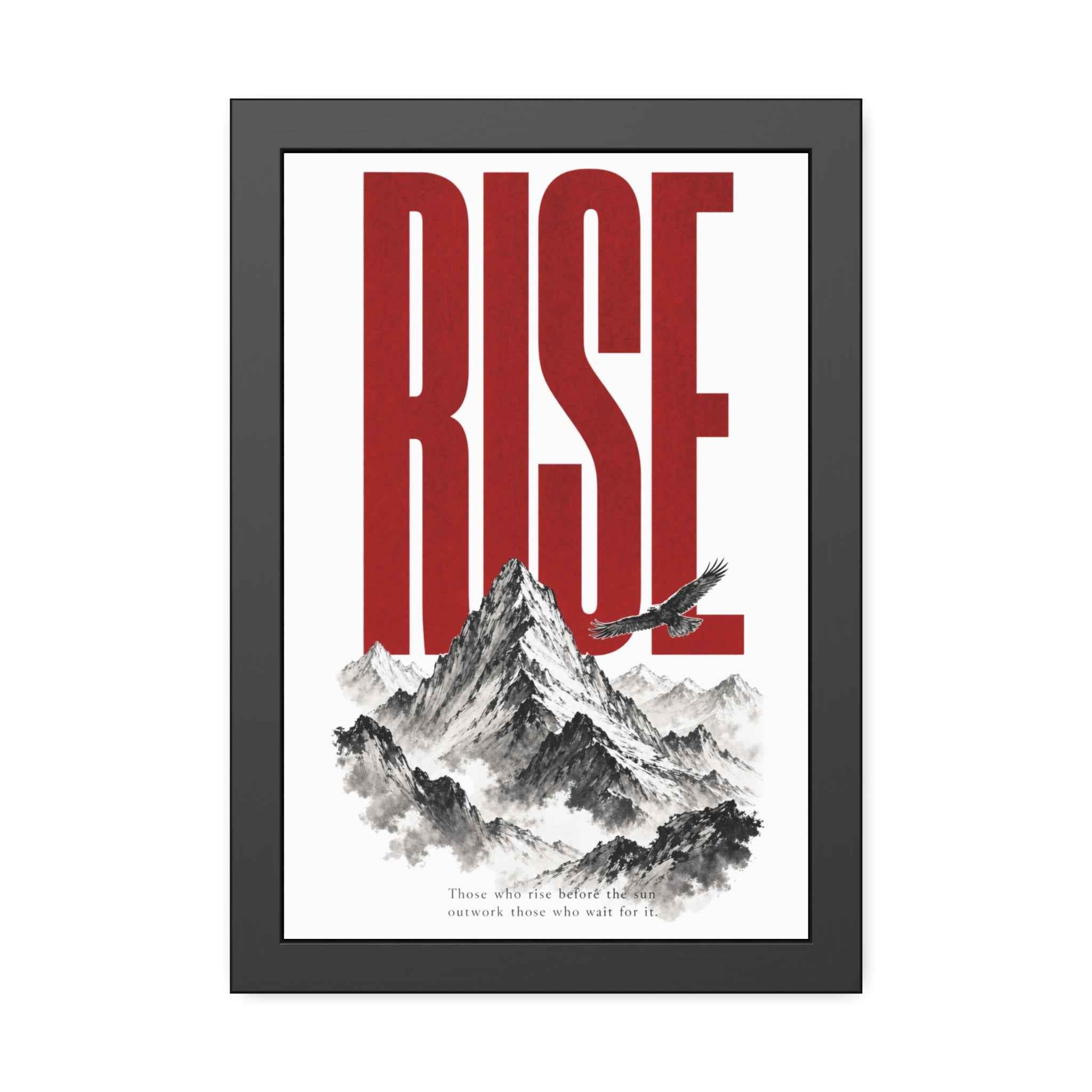 Framed Poster "RISE" Mountain Art Print