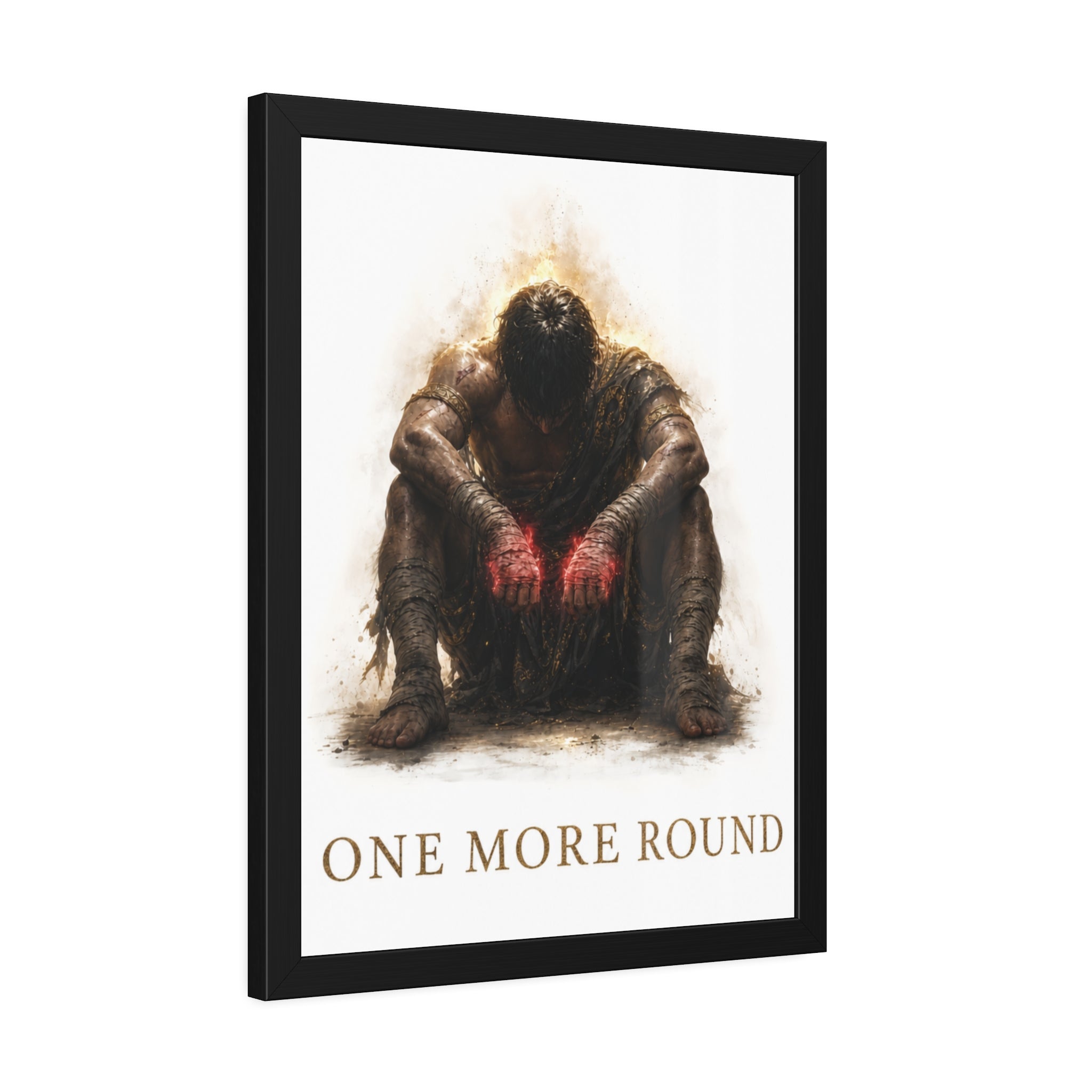 Framed Poster — "One More Round" Boxing Motivational Art