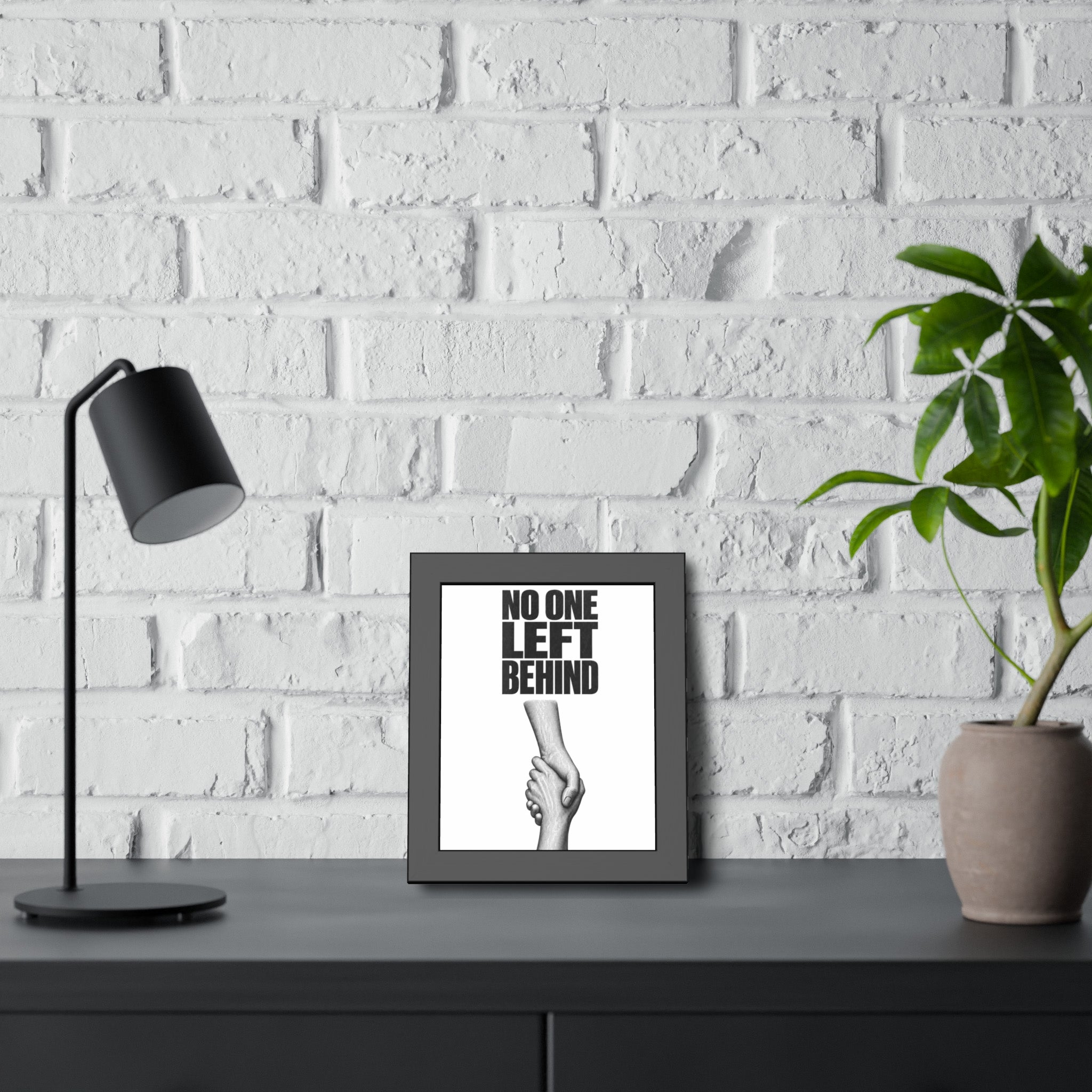 Framed Poster – "No One Left Behind"  Wall Art
