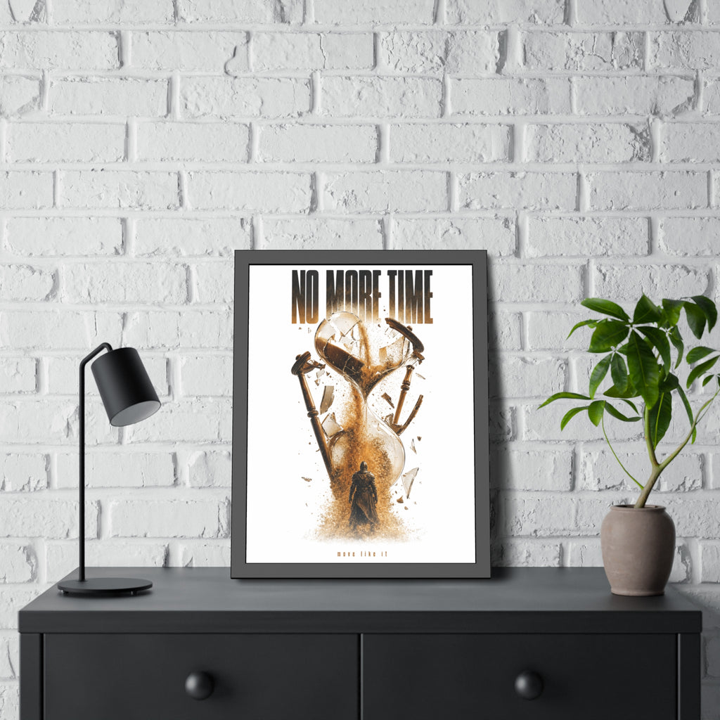 Framed Poster — "No More Time" Hourglass Art Print