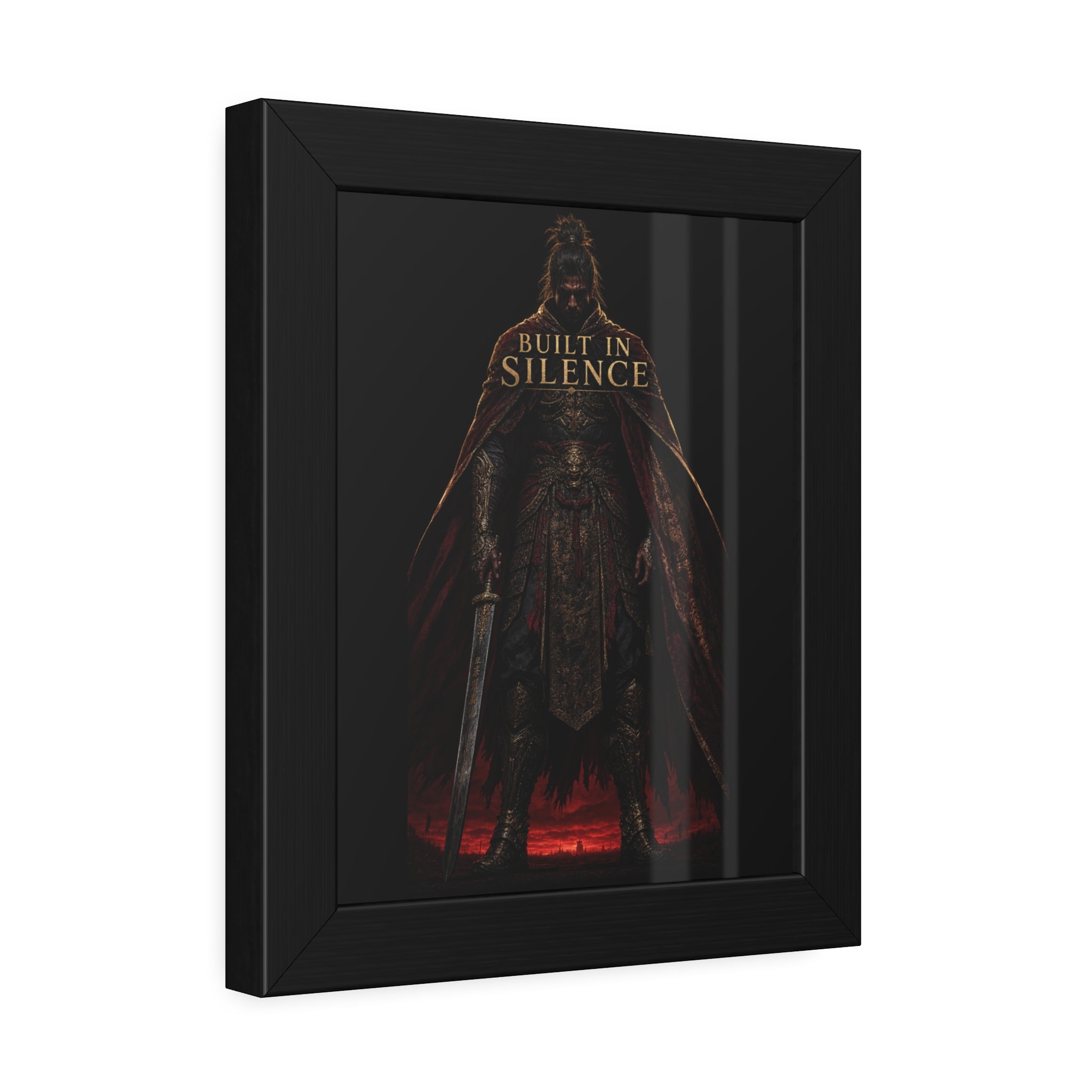 Built In Silence — Framed Poster (Dark Fantasy Knight Art)