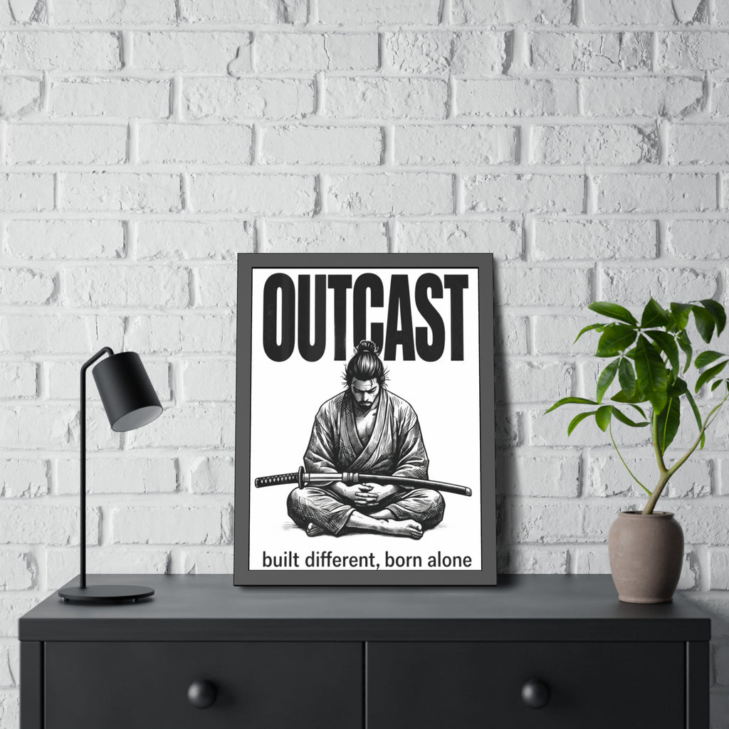 Framed Poster — OUTCAST Samurai Meditation 'built different, born alone'