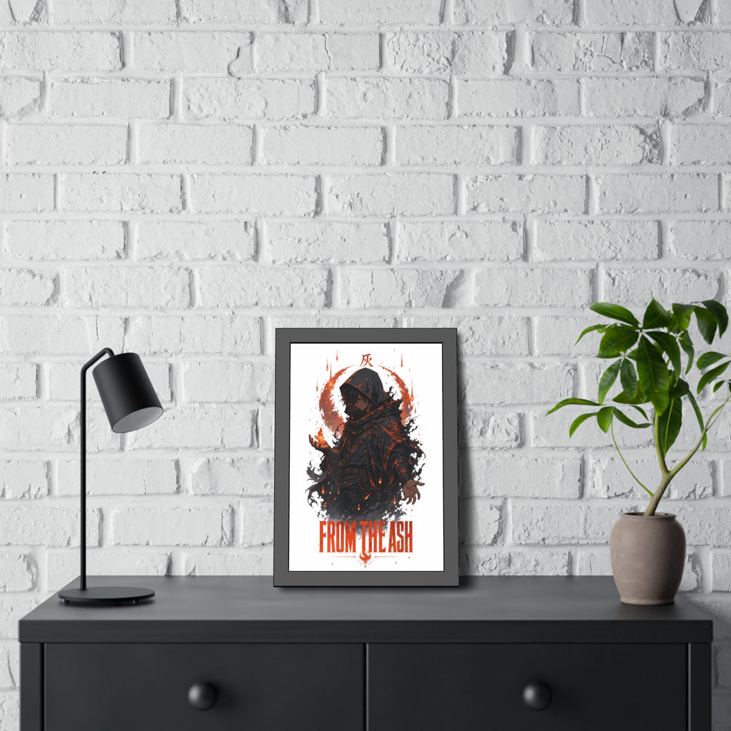 From the Ash Framed Poster — Dark Fantasy Hooded Figure Wall Art