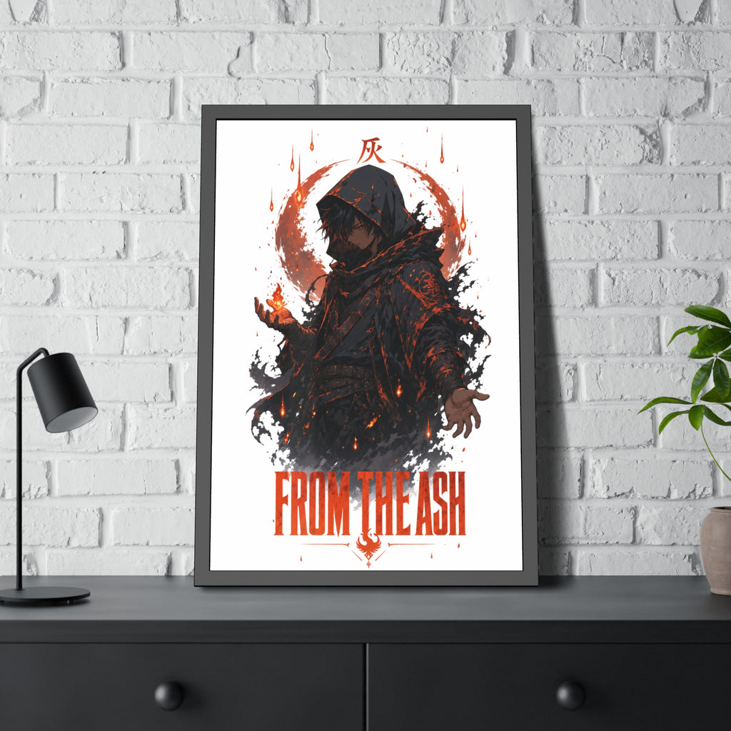 From the Ash Framed Poster — Dark Fantasy Hooded Figure Wall Art