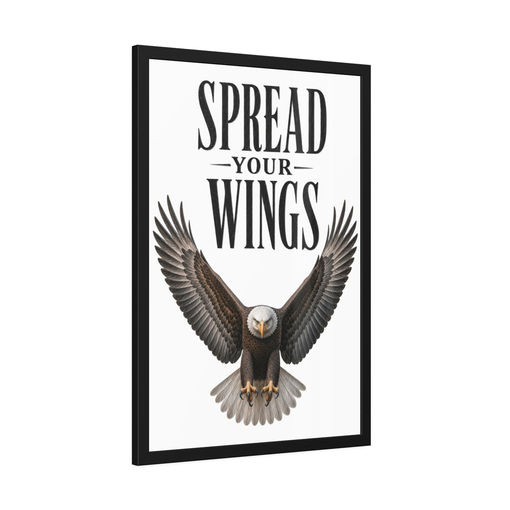 Framed Poster - "Spread Your Wings" Eagle Wall Art,