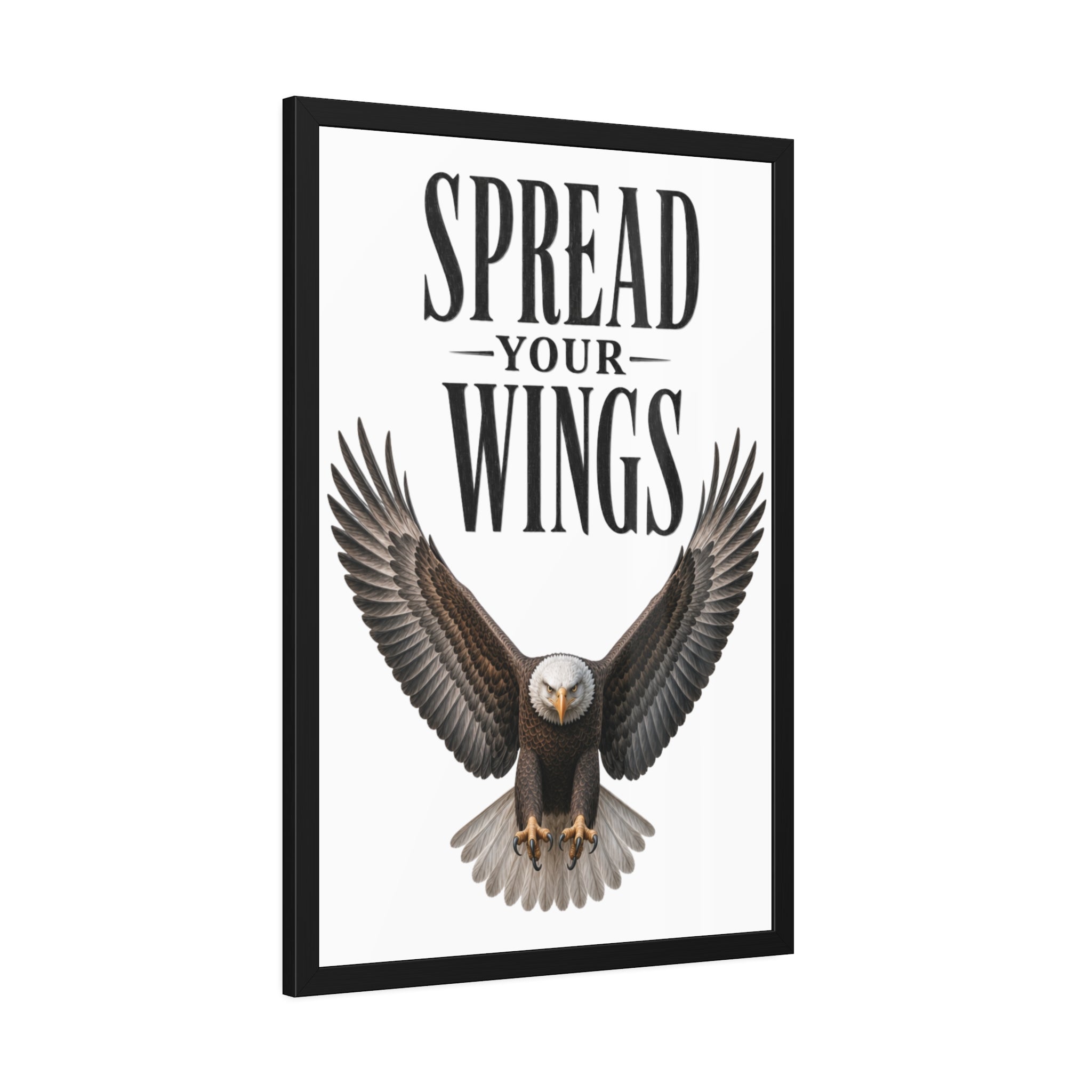 Framed Poster - "Spread Your Wings" Eagle Wall Art,