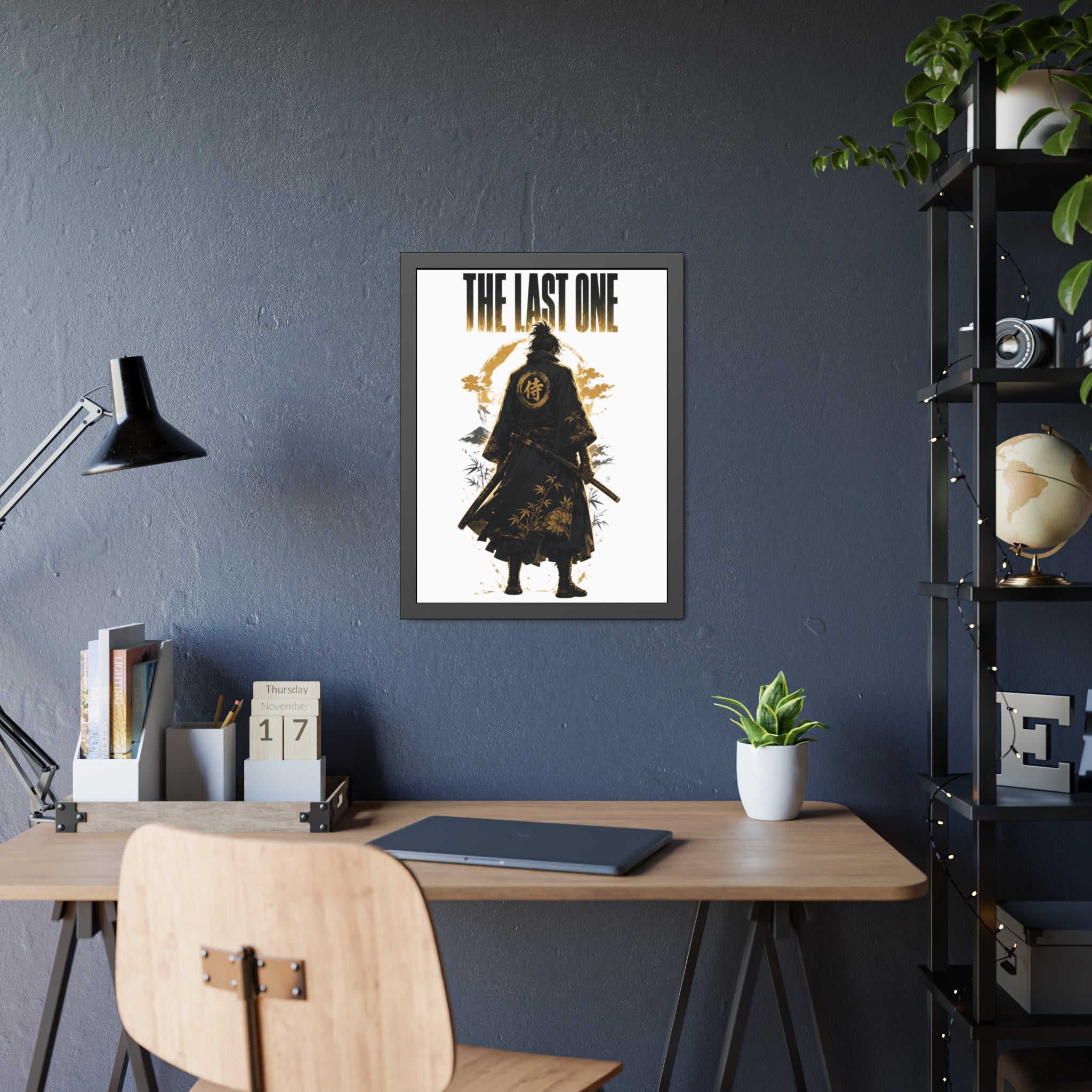 The Last One Samurai Framed Poster — Warrior Silhouette Wall Art