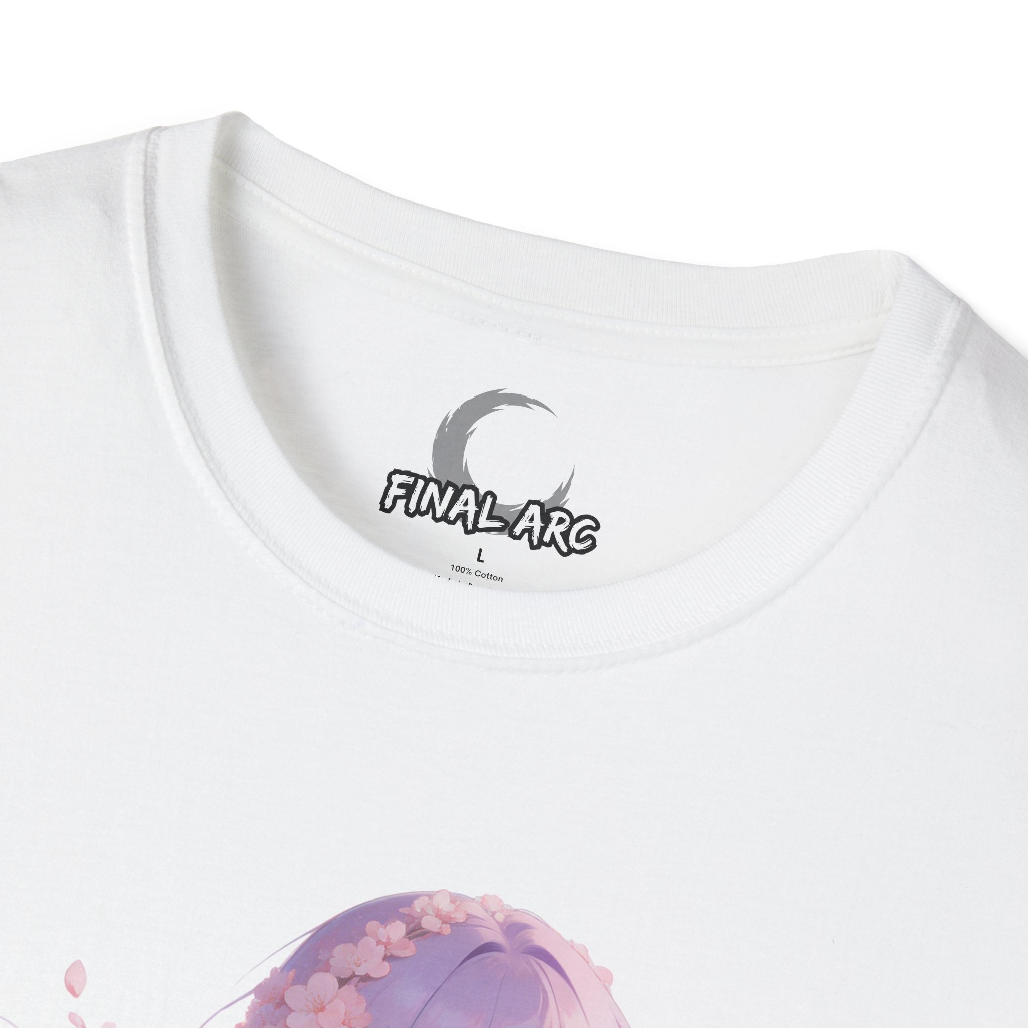 Anime Girl Floral Portrait T-Shirt
