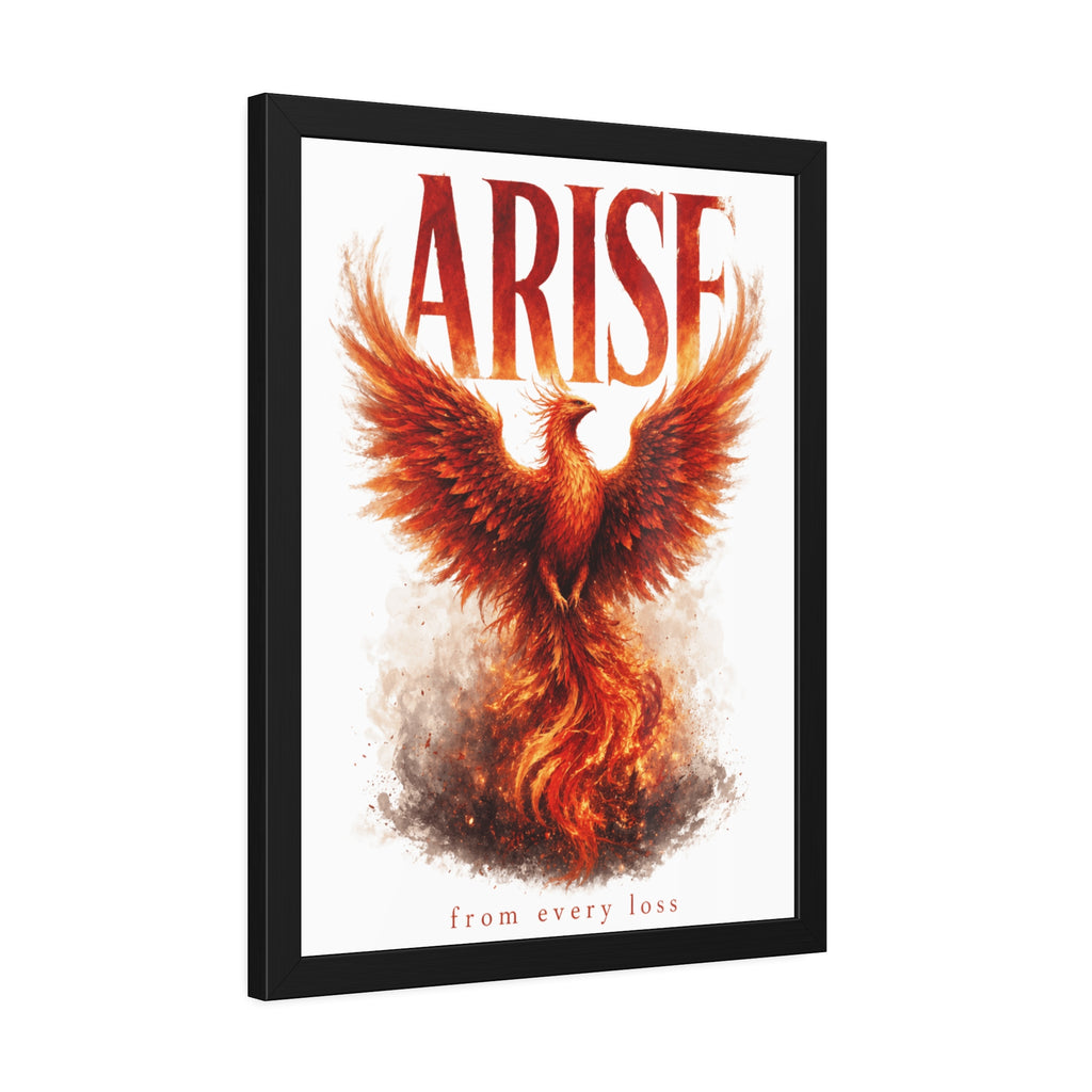 Framed Poster — "ARISE" Phoenix Art Print (Inspirational Wall Decor)