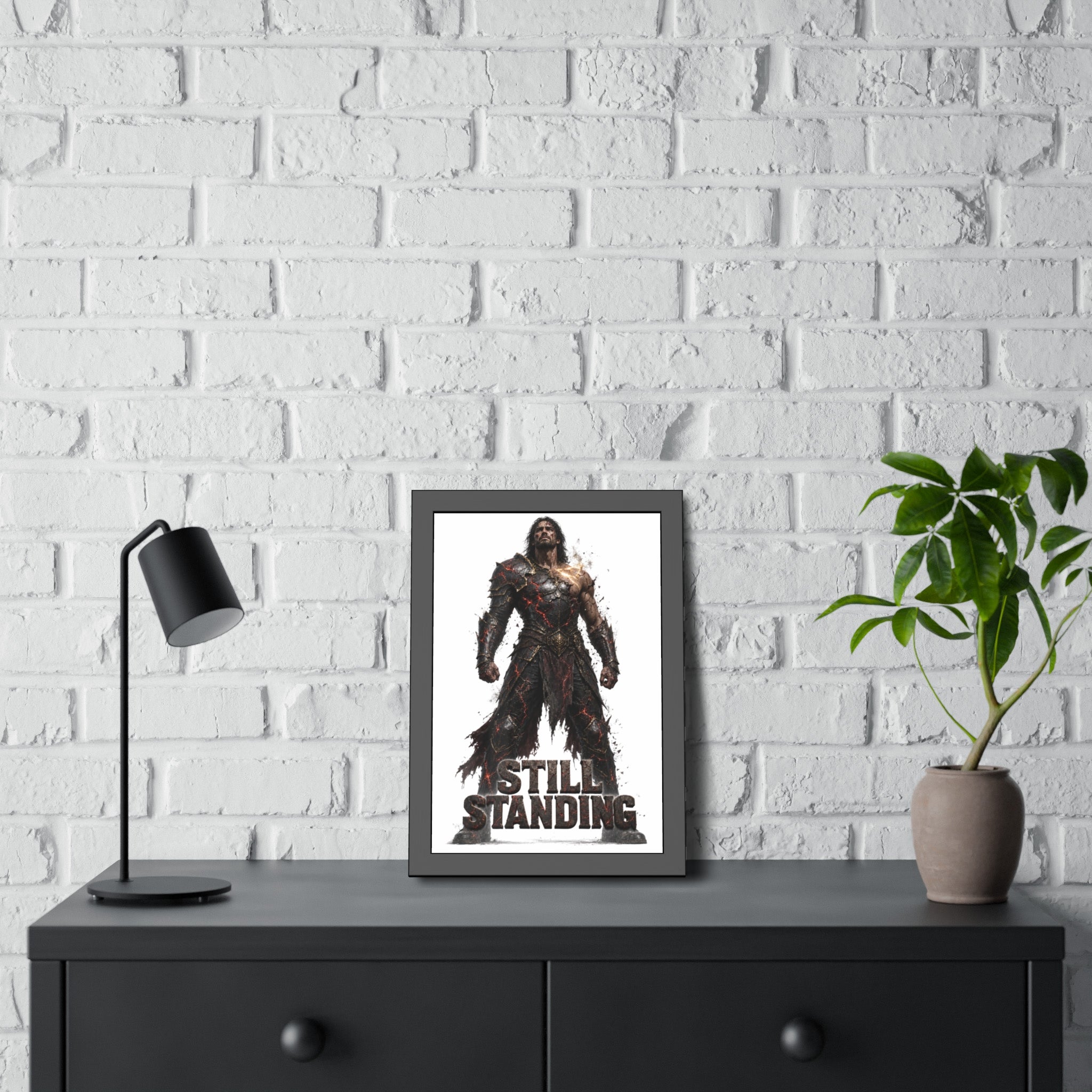 Still Standing Framed Poster —  Warrior Art Print