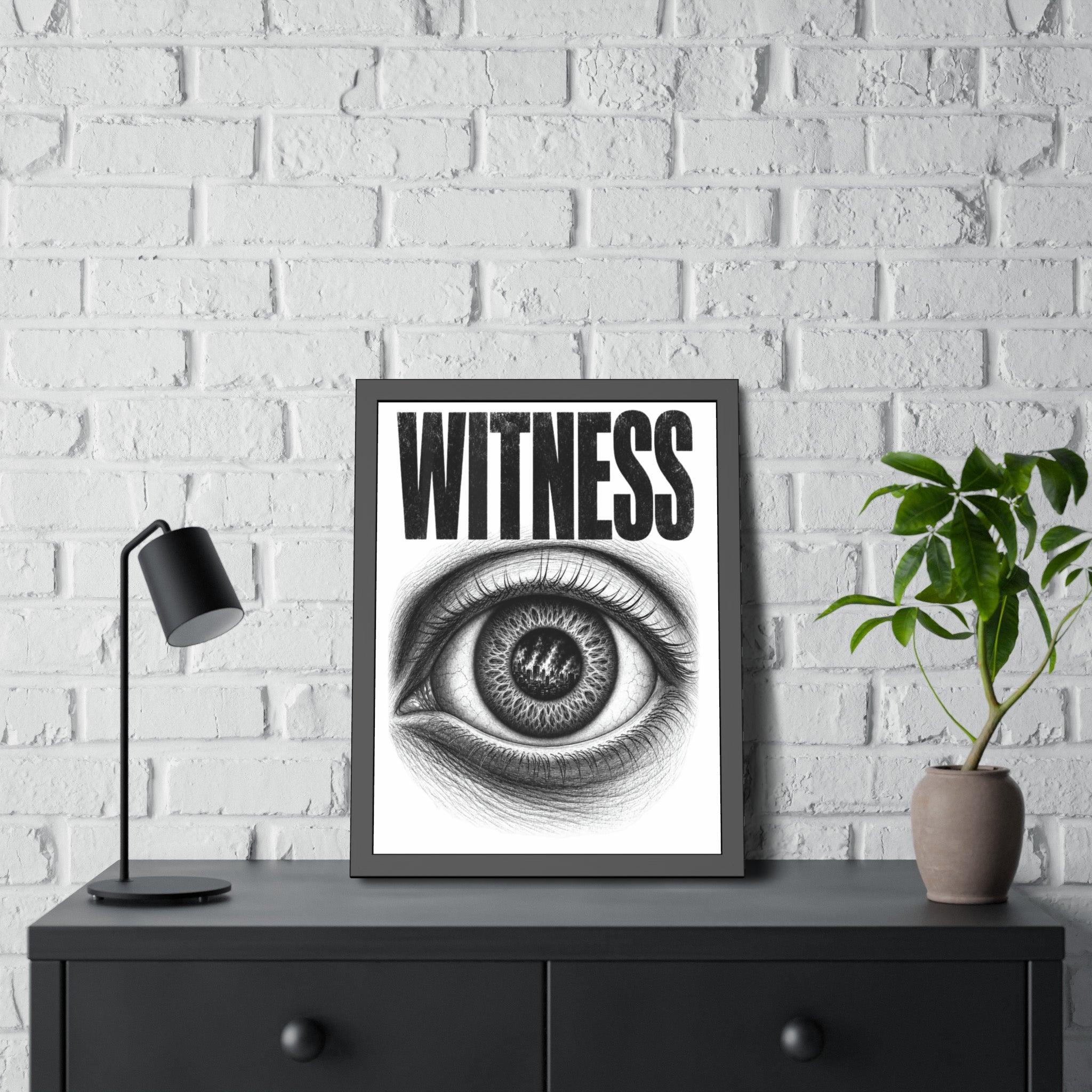 Witness Framed Art Print — Eye Poster