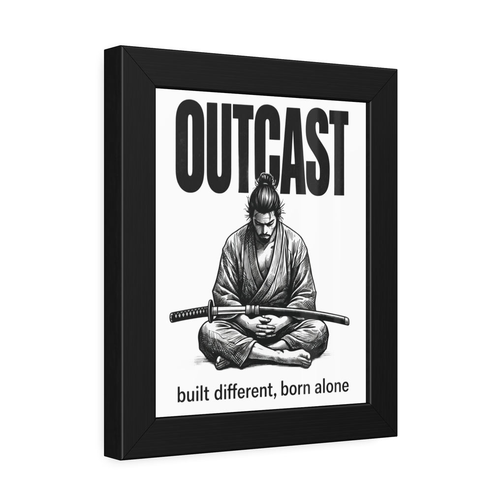 Framed Poster — OUTCAST Samurai Meditation 'built different, born alone'