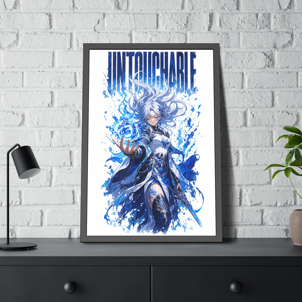 Untouchable Framed Art Poster — Blue Fantasy Sorceress Print