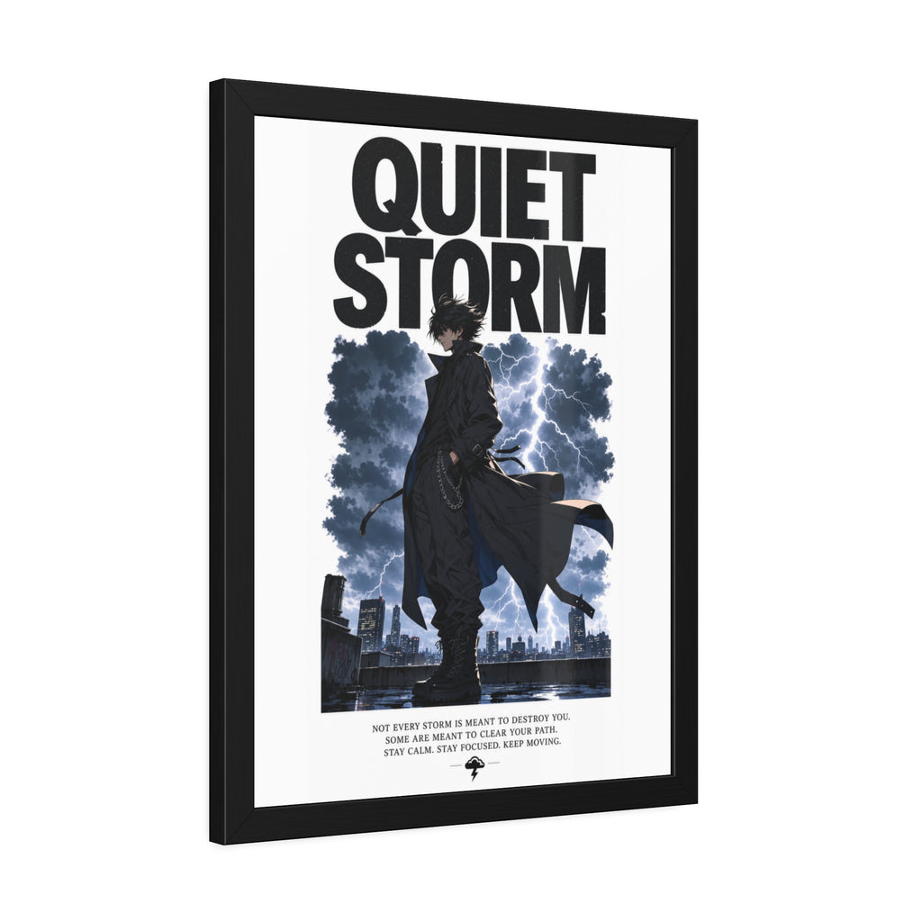 Framed Poster — "Quiet Storm" Dark Urban Lightning Art Print