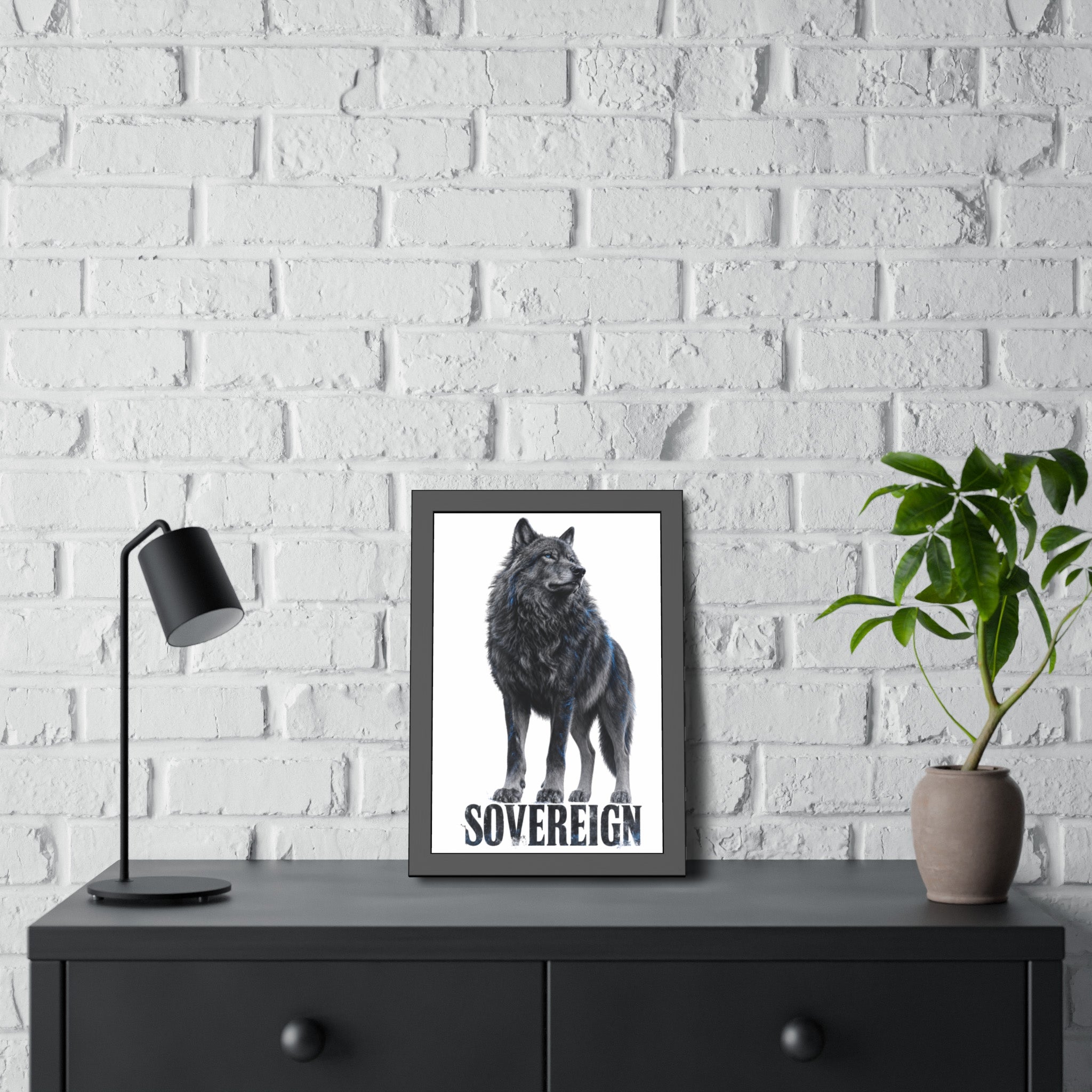 Framed Poster — Sovereign Wolf Art Print