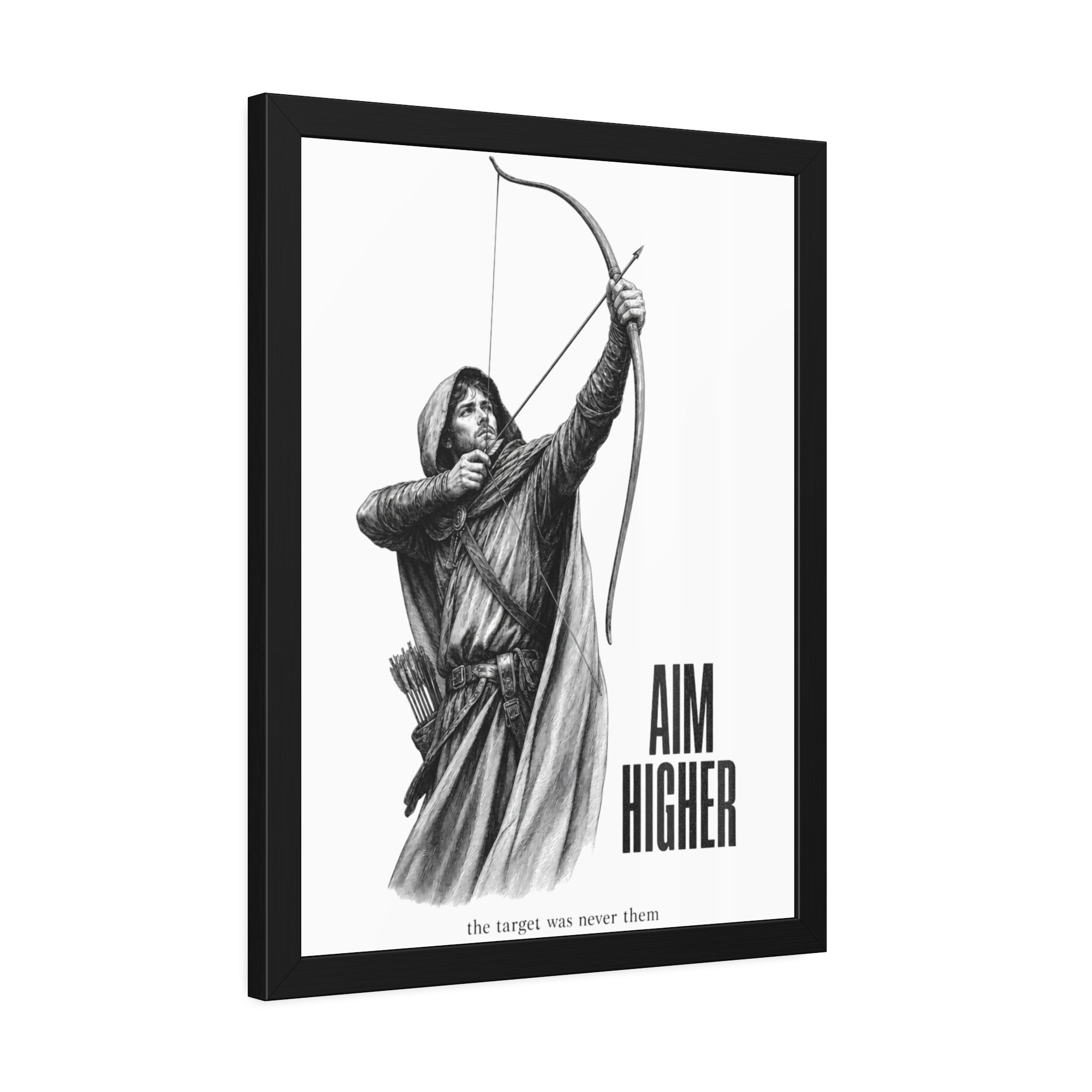 Aim Higher Framed Poster — Archer Wall Art Motivational Print