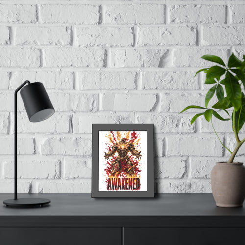 Awakened Fantasy Art Framed Poster — Fiery Hero Wall Print