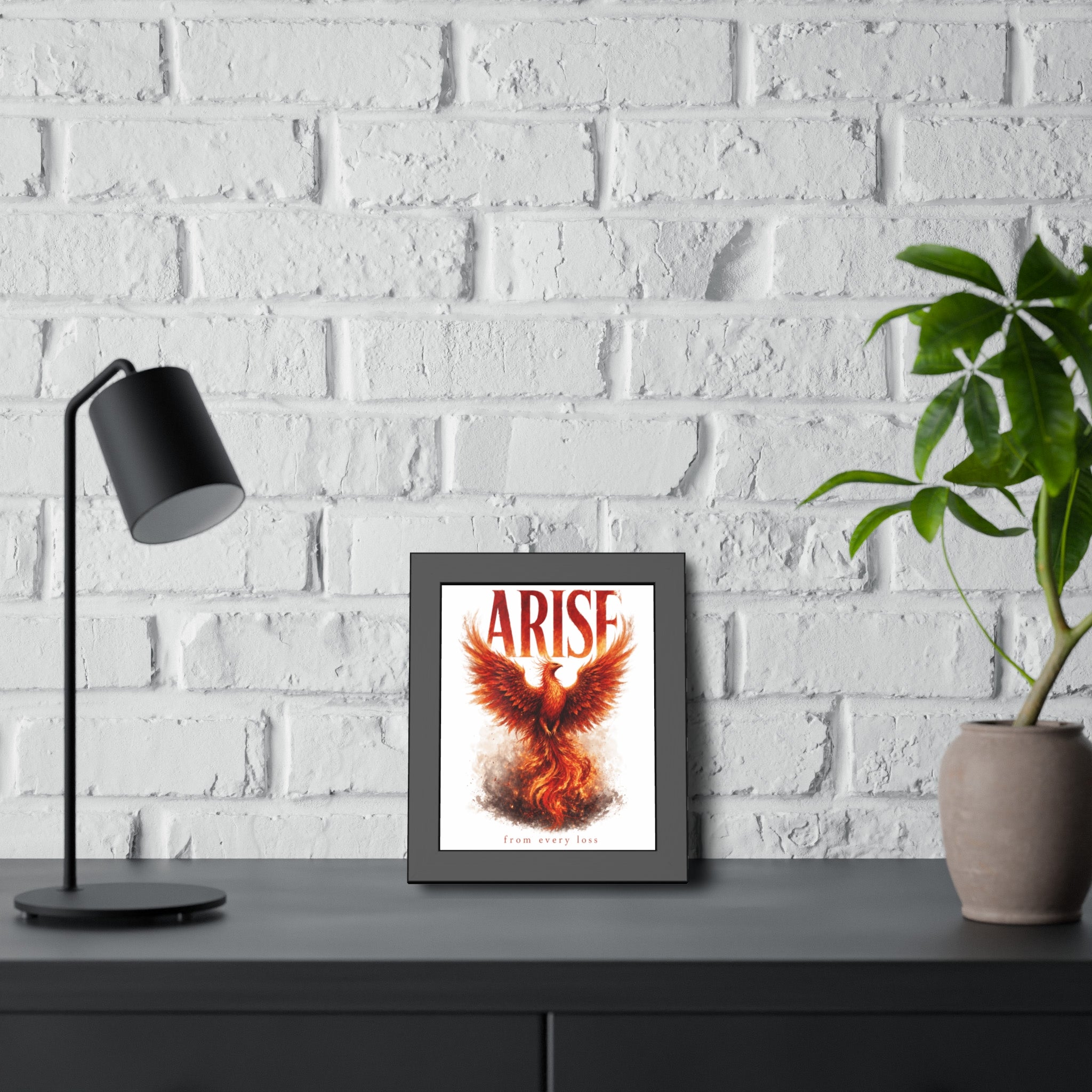 Framed Poster — "ARISE" Phoenix Art Print (Inspirational Wall Decor)