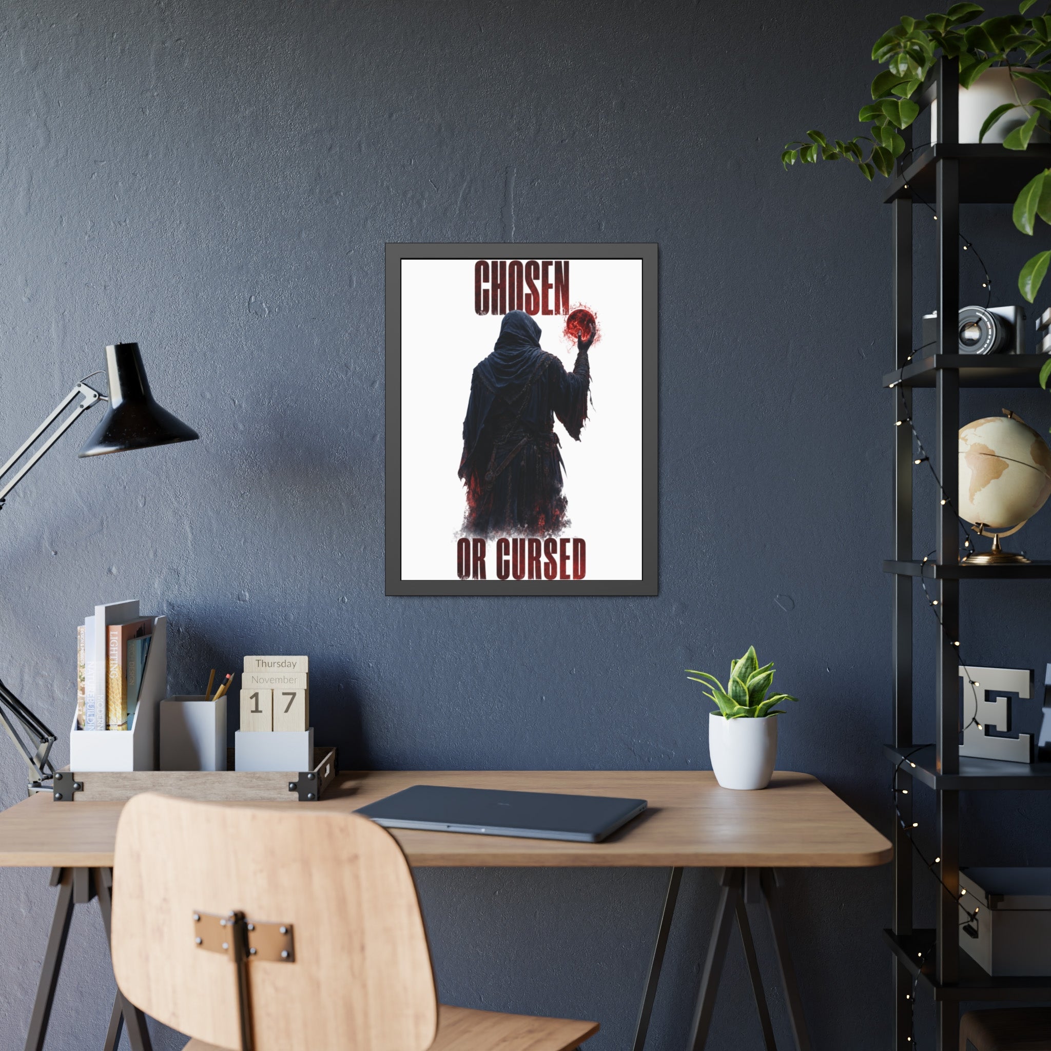 Framed Poster - "Chosen or Cursed" Dark Grim Reaper Art
