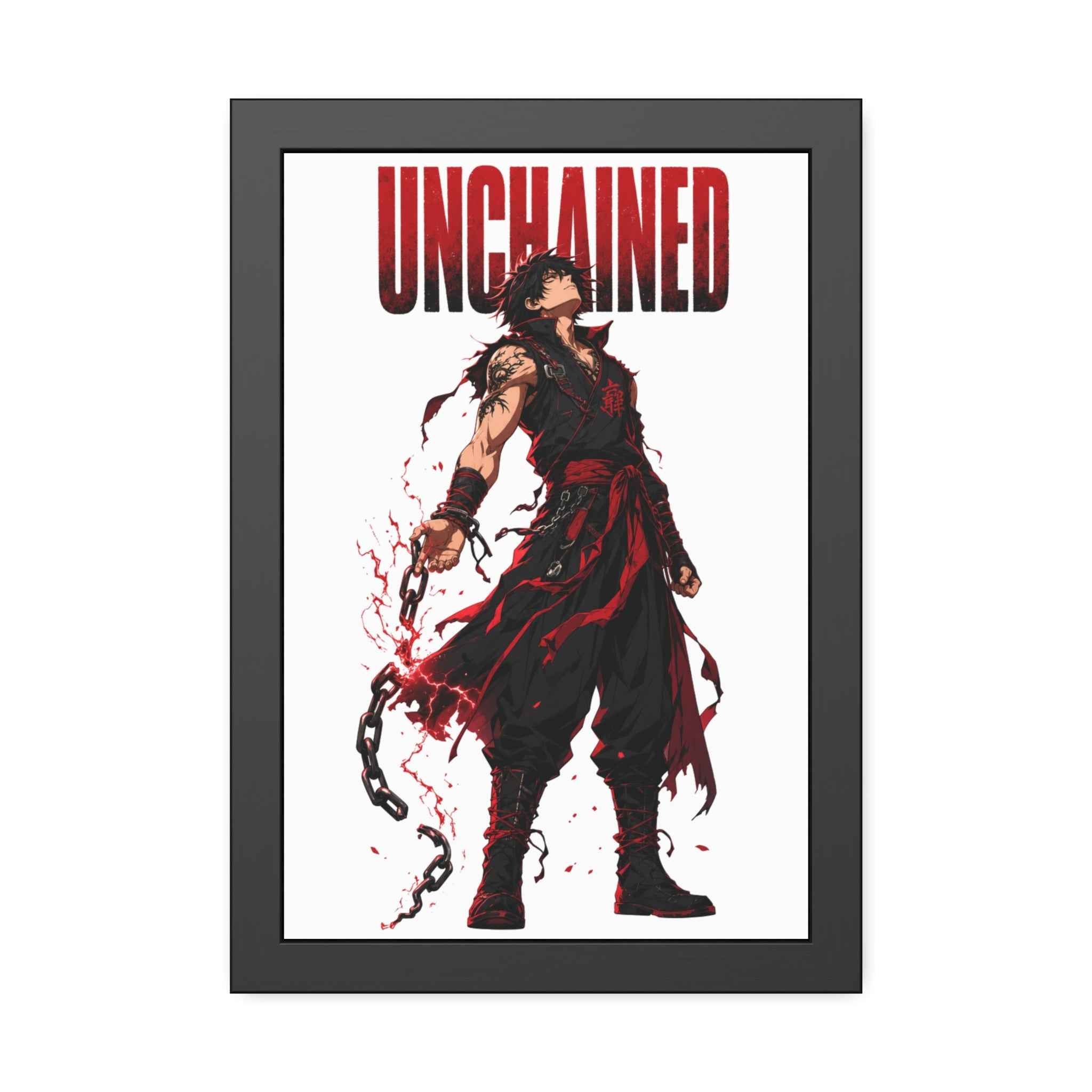Unchained Warrior Framed Poster — Anime Fighter Wall Art