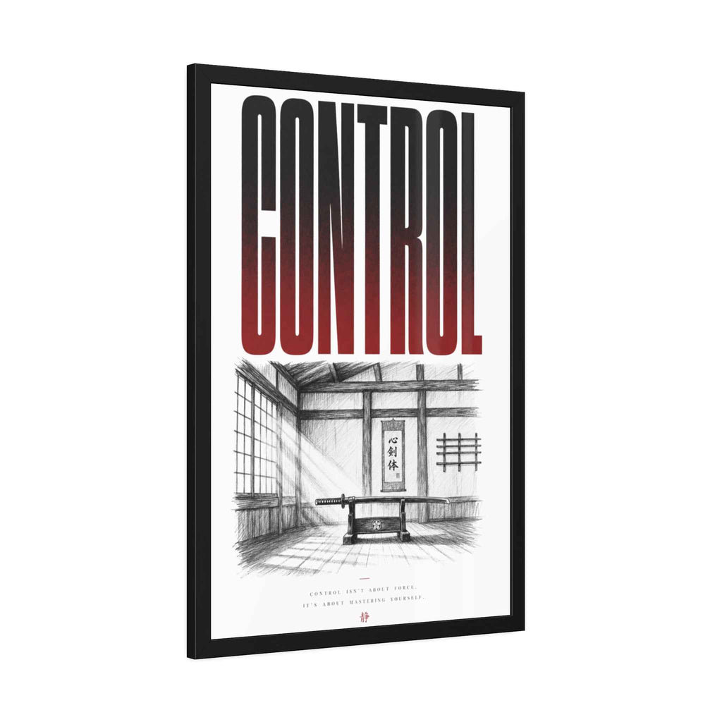 Control Framed Poster — Minimalist Japanese-Inspired Room Art Print