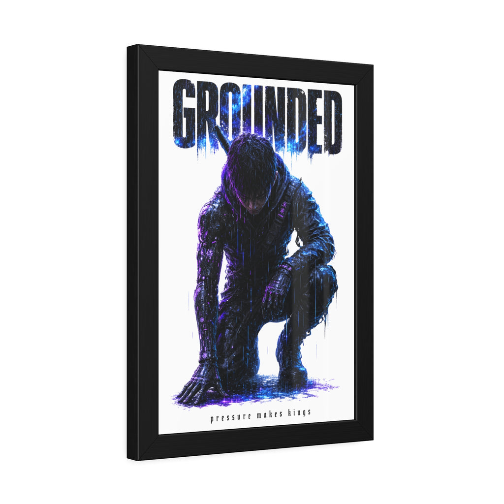 Framed Poster — 'GROUNDED' Motivational Sci‑Fi Art