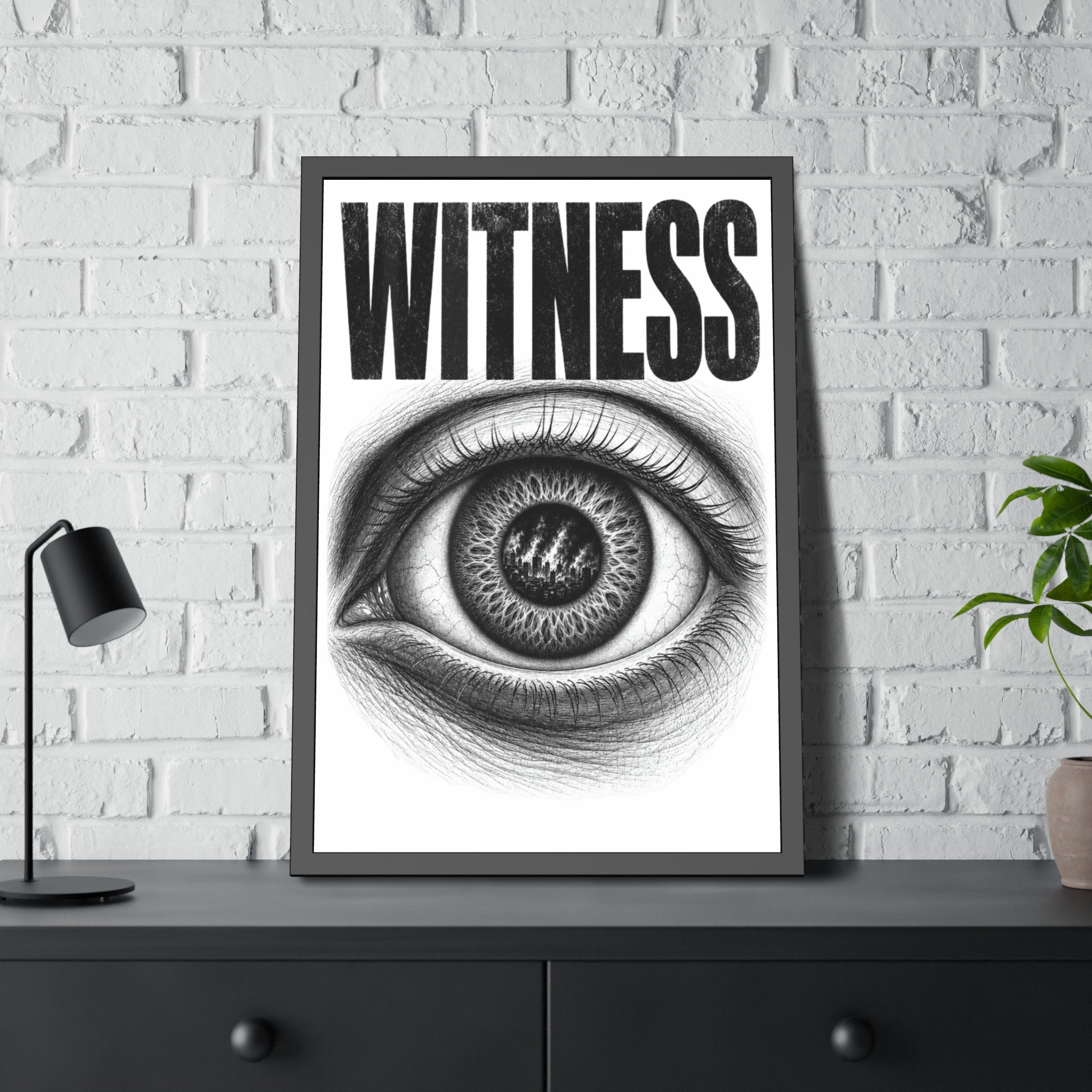 Witness Framed Art Print — Eye Poster