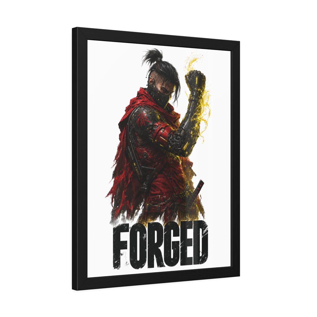 Forged Warrior Framed Poster — Samurai Fantasy Art Print