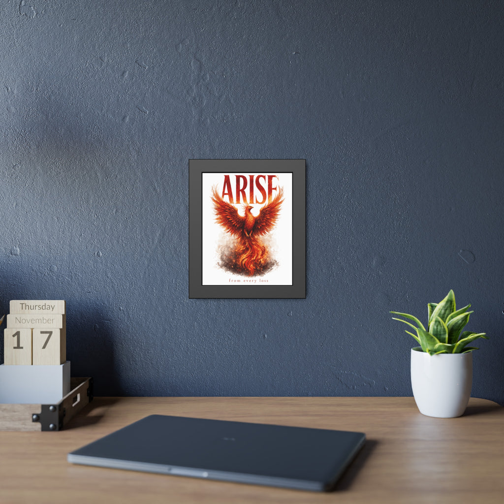 Framed Poster — "ARISE" Phoenix Art Print (Inspirational Wall Decor)