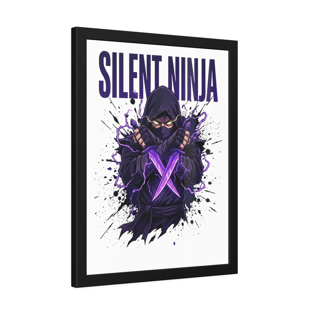 Silent Ninja Framed Poster — Purple Assassin Wall Art