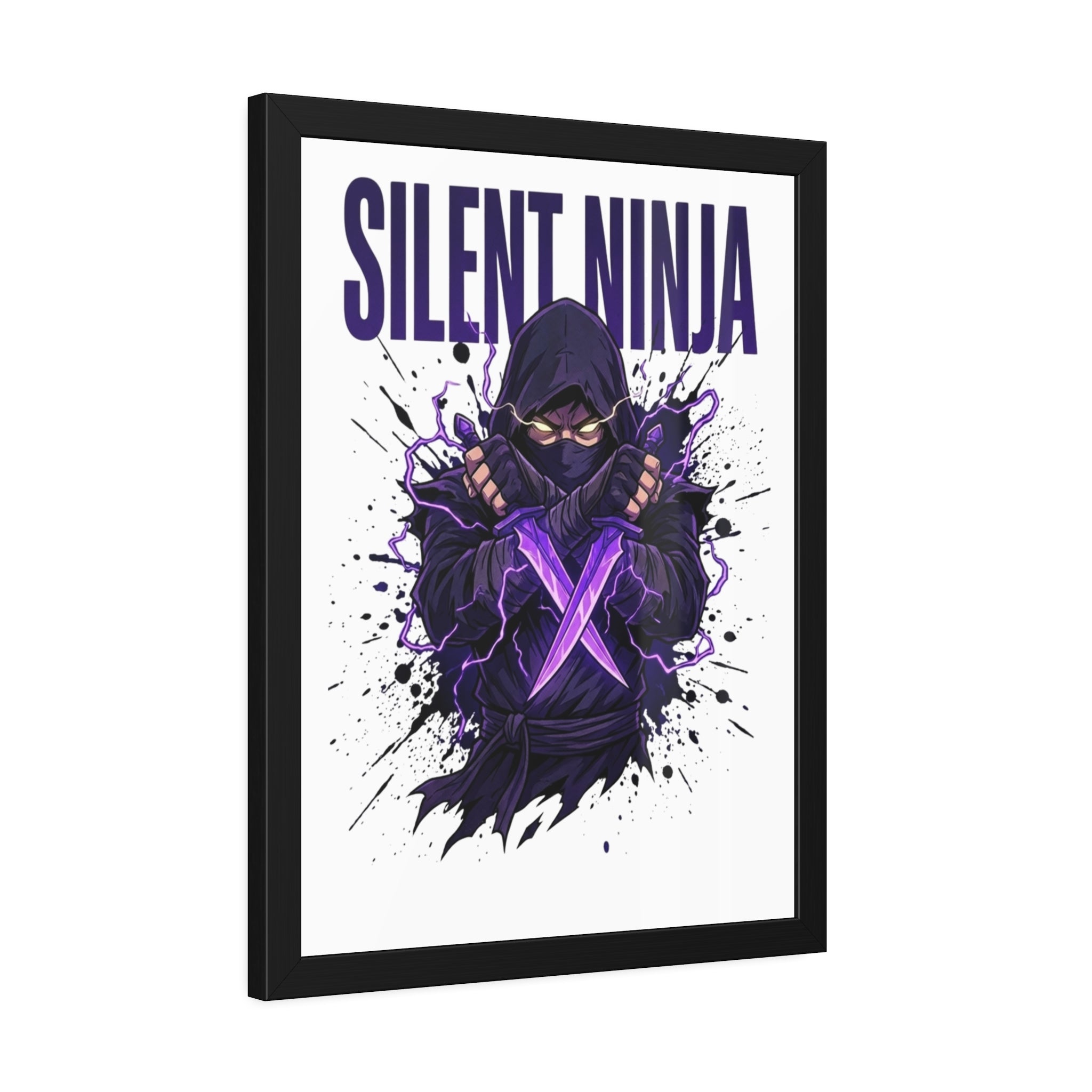 Silent Ninja Framed Poster — Purple Assassin Wall Art