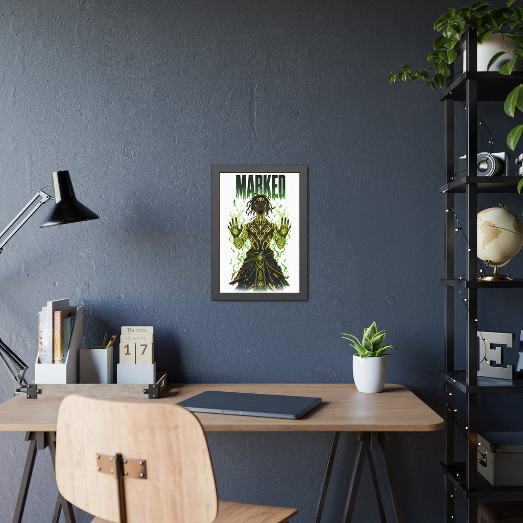 Framed Poster — "MARKED" Mystic Warrior Art Print