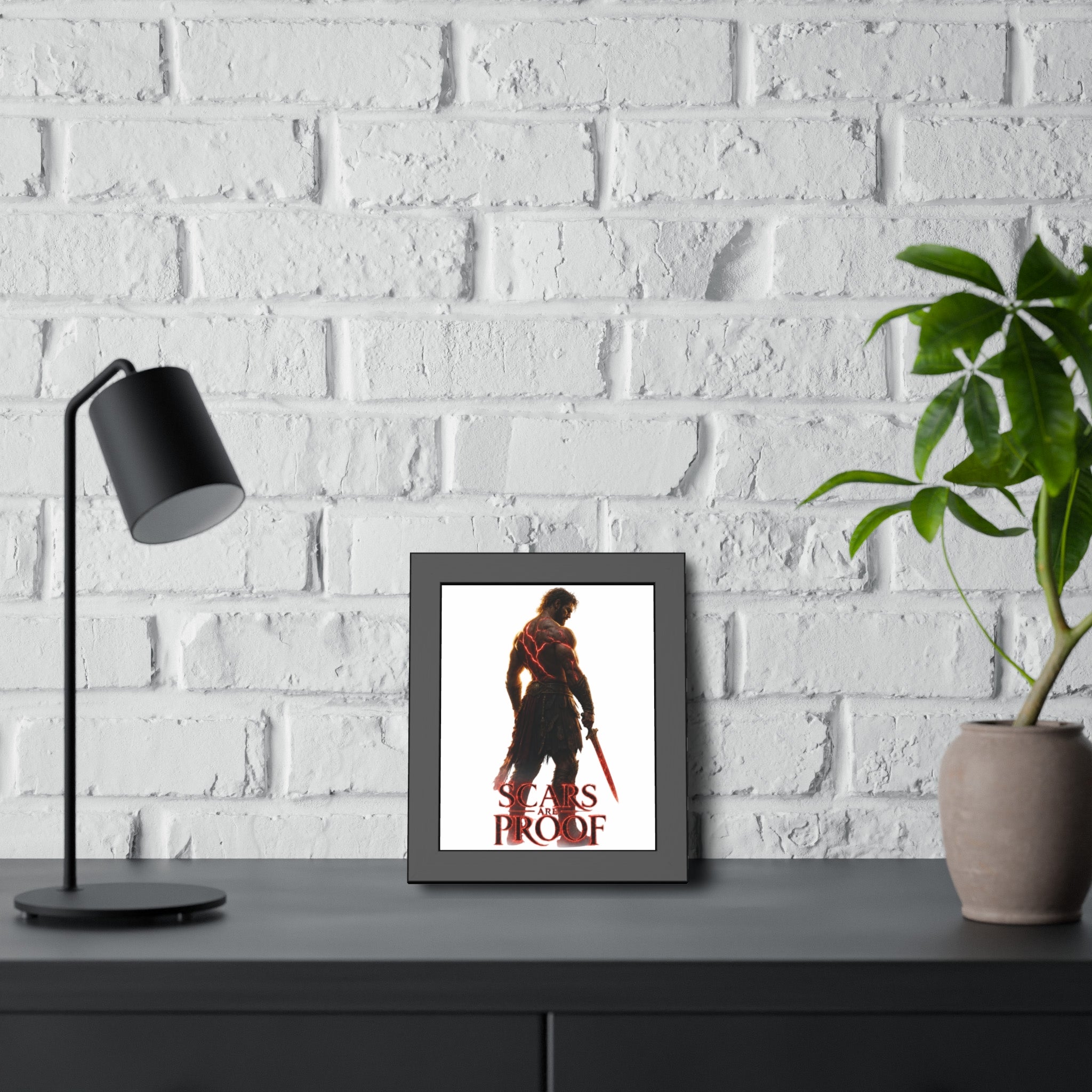Framed Poster - 'Scars Are Proof' Warrior Art Print