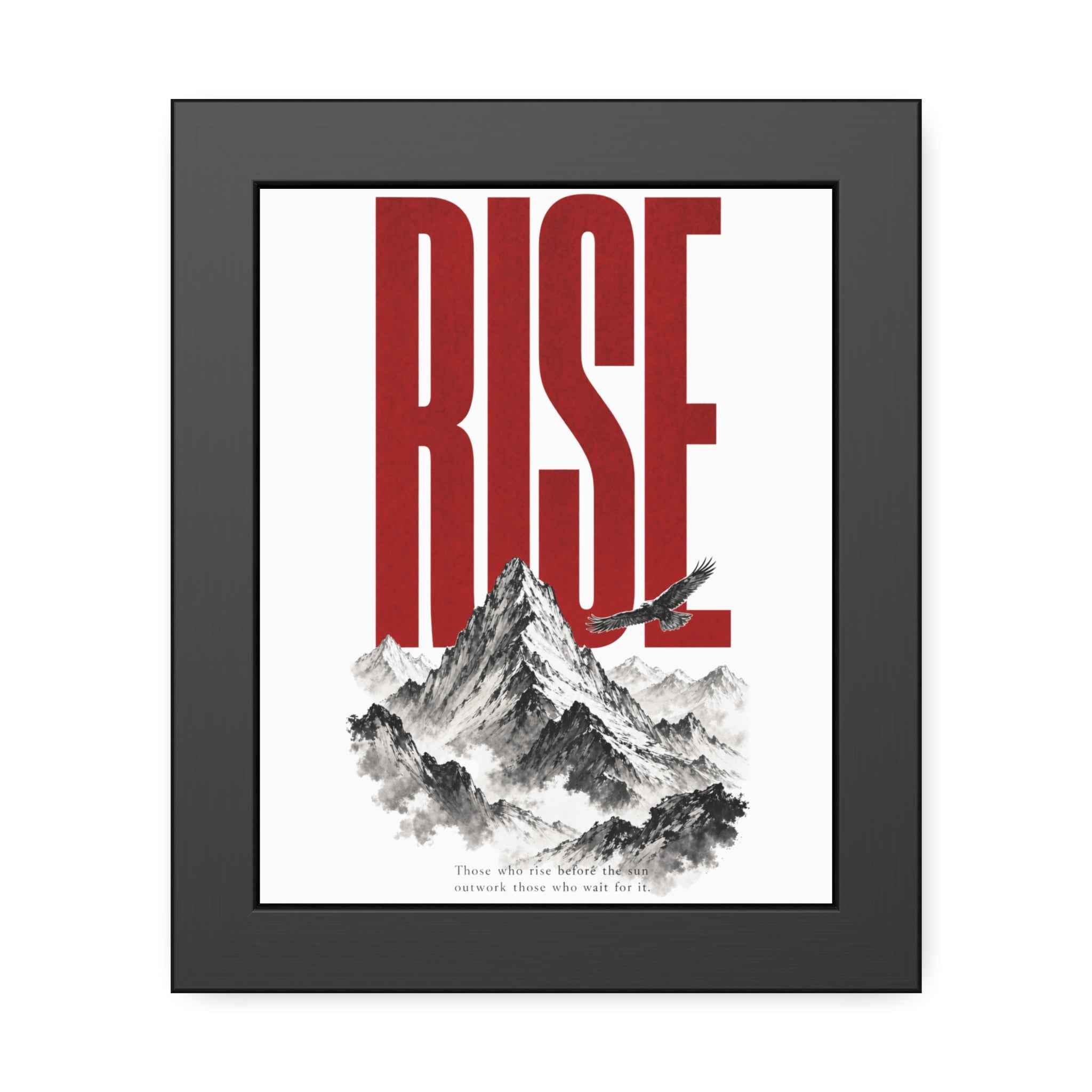 Framed Poster "RISE" Mountain Art Print