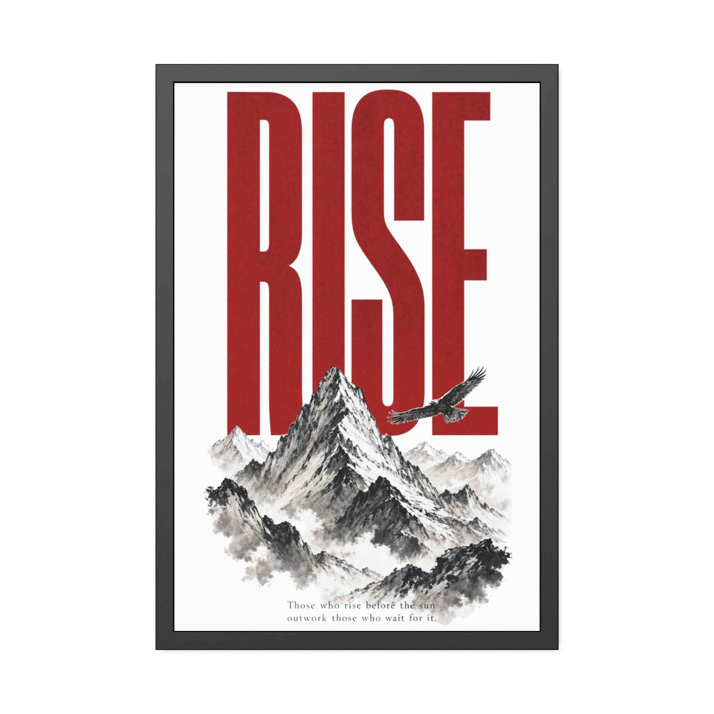 Framed Poster "RISE" Mountain Art Print