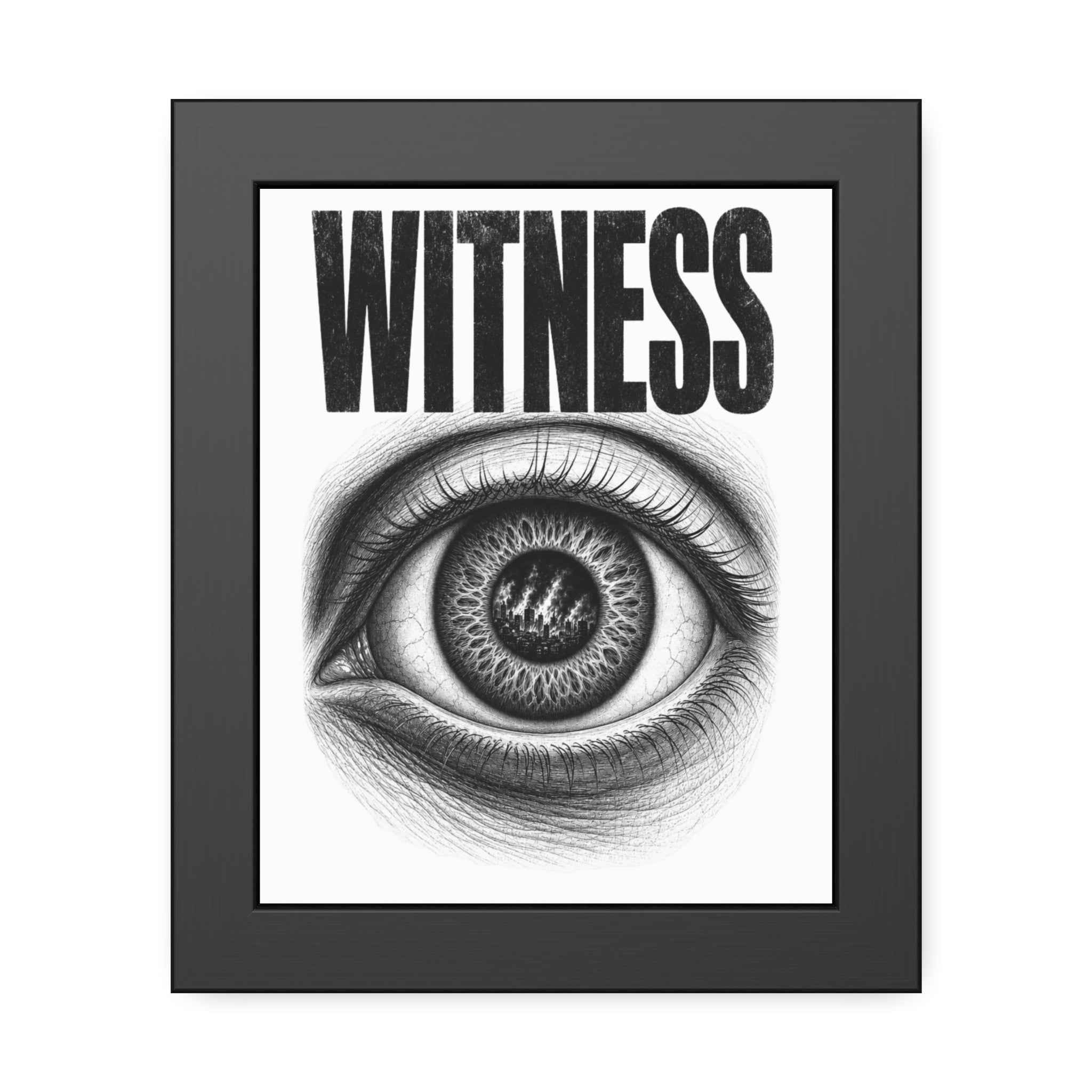 Witness Framed Art Print — Eye Poster