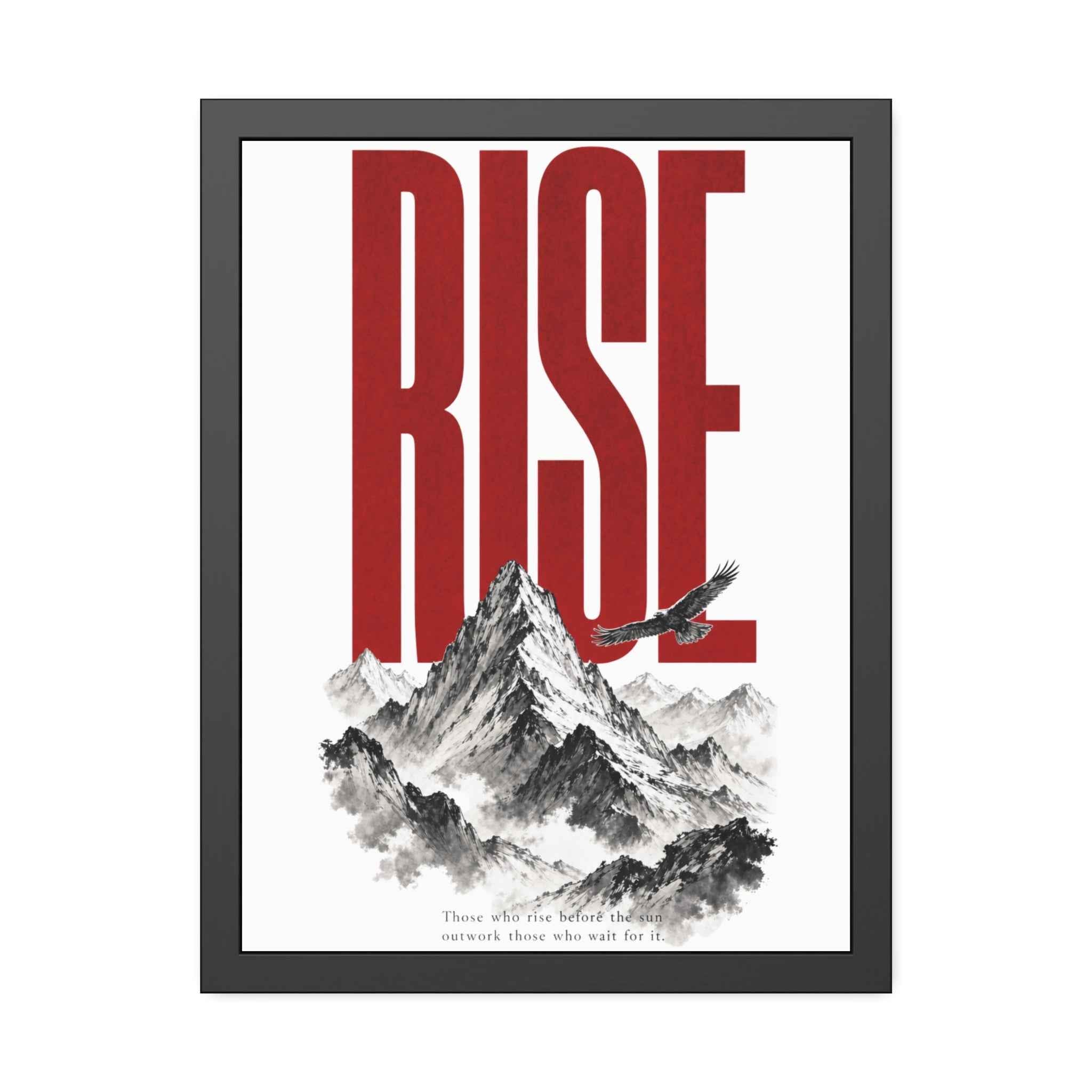 Framed Poster "RISE" Mountain Art Print