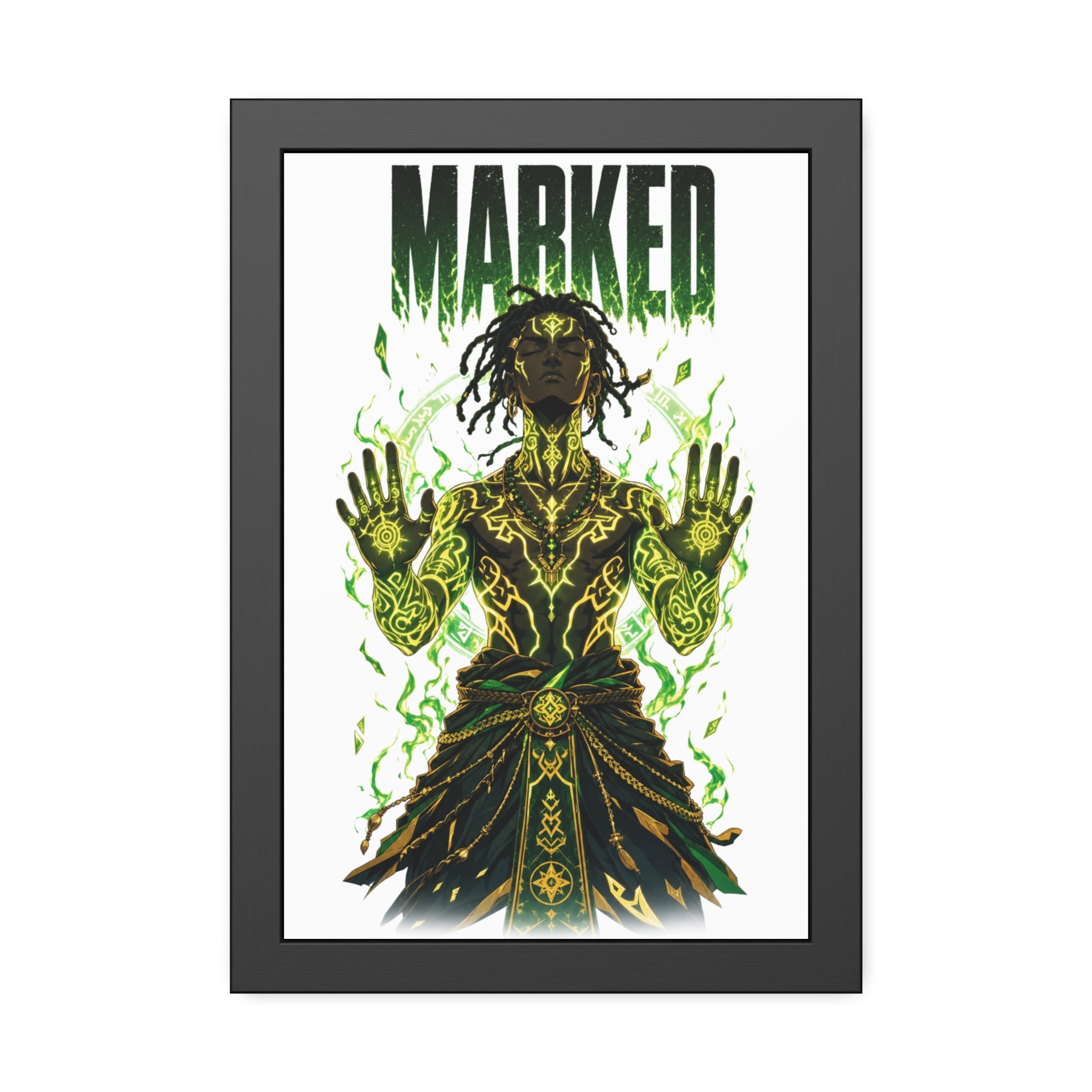 "MARKED" Mystic Warrior Art Print - Framed Poster for Bold Décor