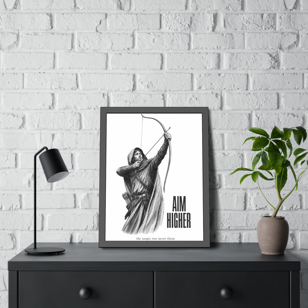 Aim Higher Framed Poster — Archer Wall Art Motivational Print