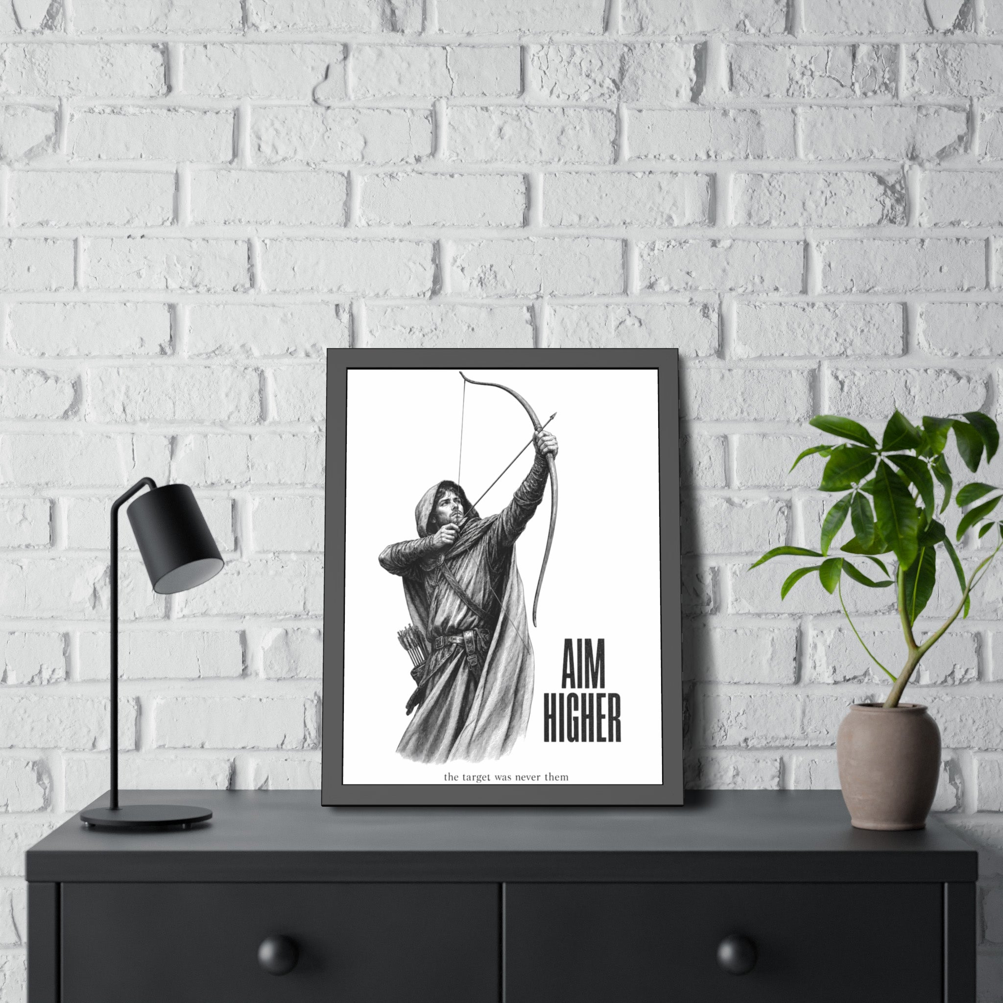 Aim Higher Framed Poster — Archer Wall Art Motivational Print