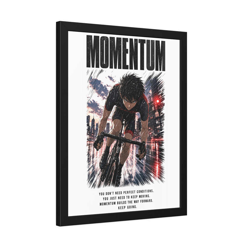 Momentum Cycling Poster — Framed Inspirational Wall Art