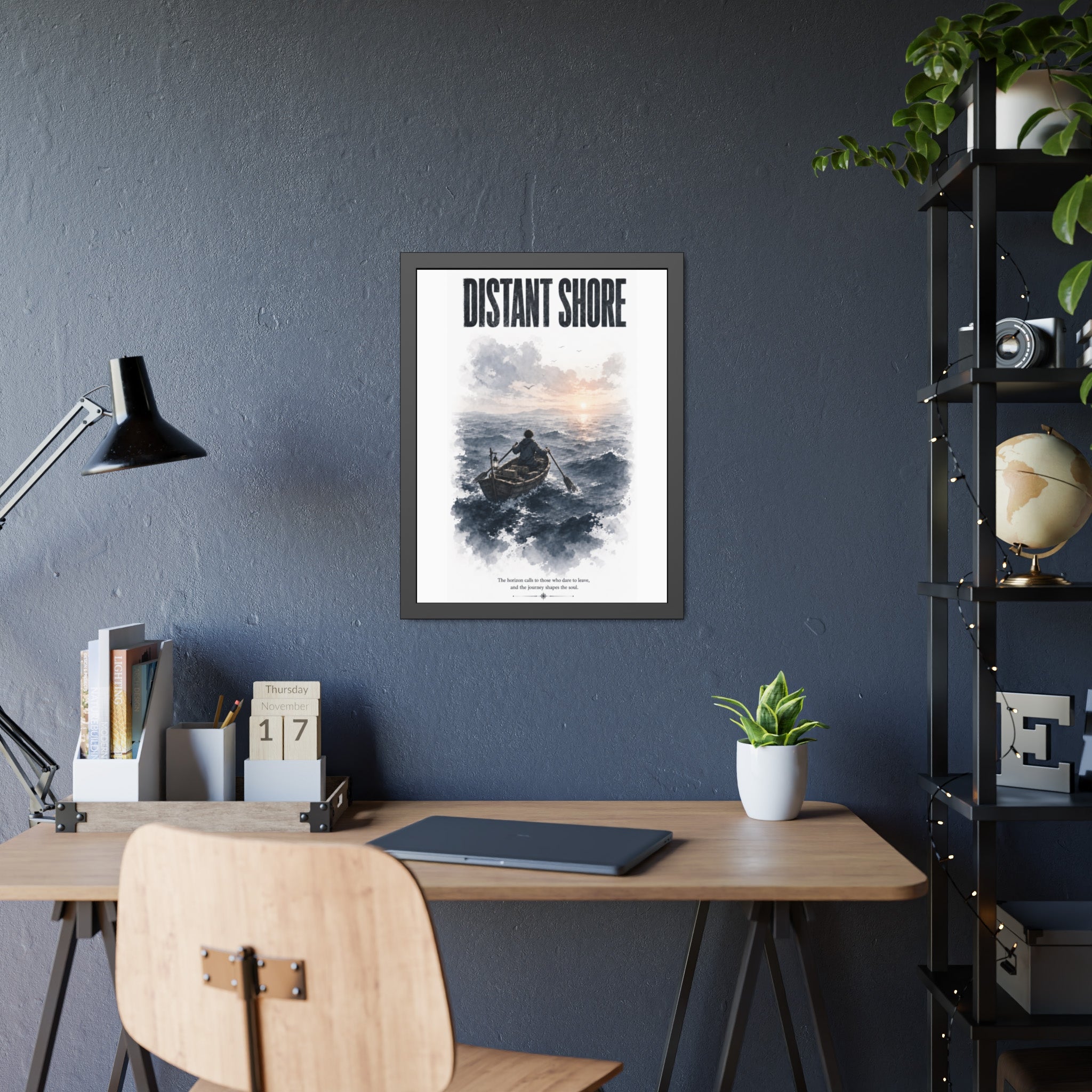 Poster — "Distant Shore" Framed Nautical Art Print