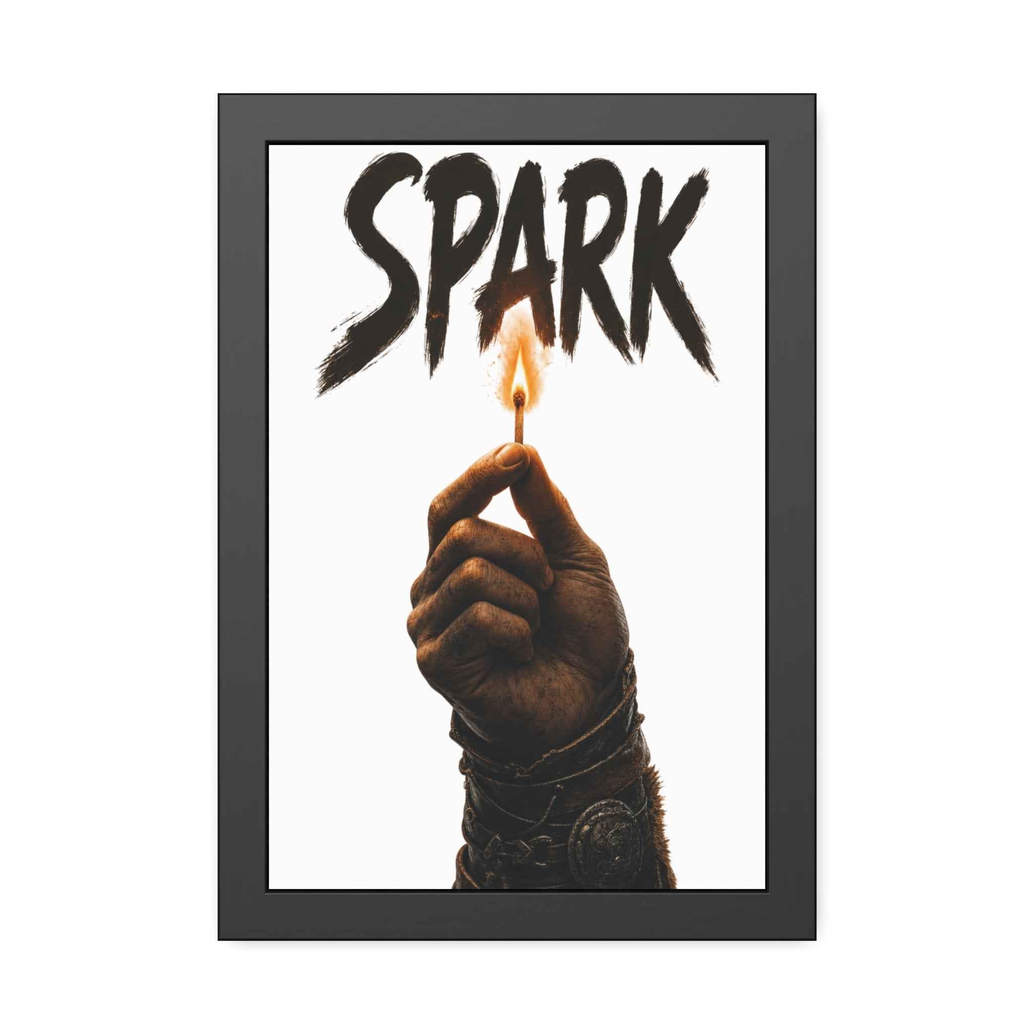 Framed Poster —  Lit Match Spark Wall Art