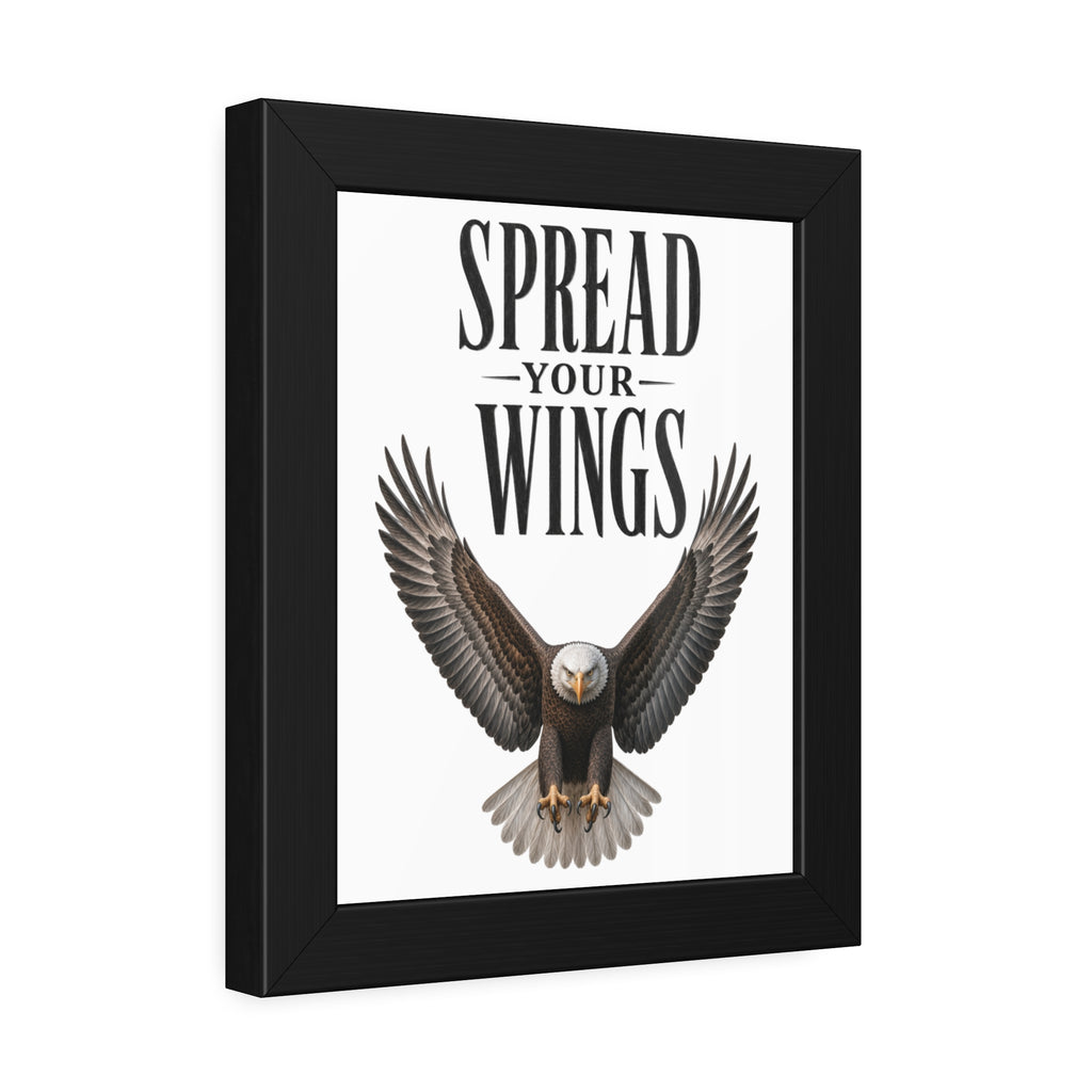 Framed Poster - "Spread Your Wings" Eagle Wall Art,