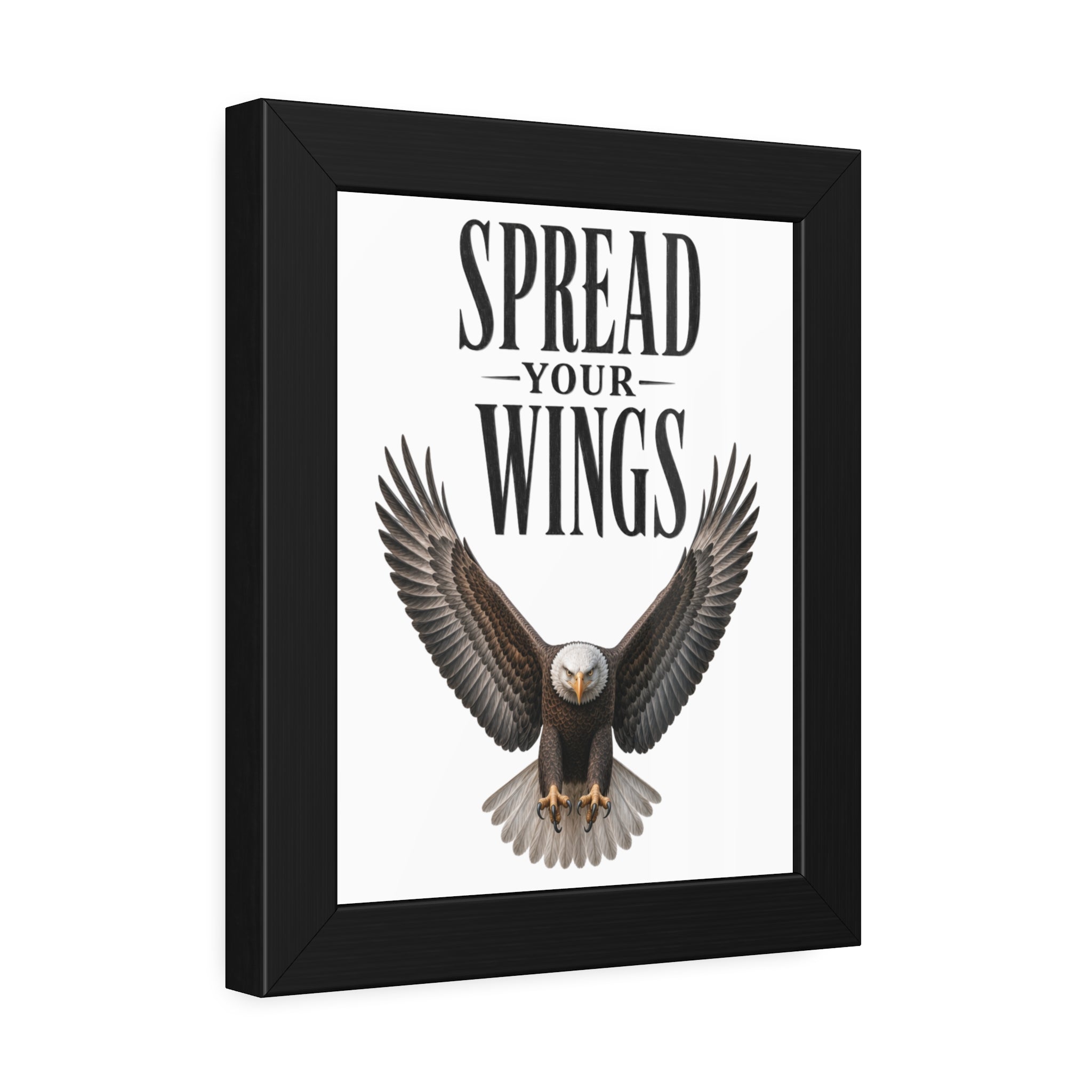 Framed Poster - "Spread Your Wings" Eagle Wall Art,