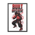 Built Different Framed Poster — Anime Streetwear Motivational Wall Art