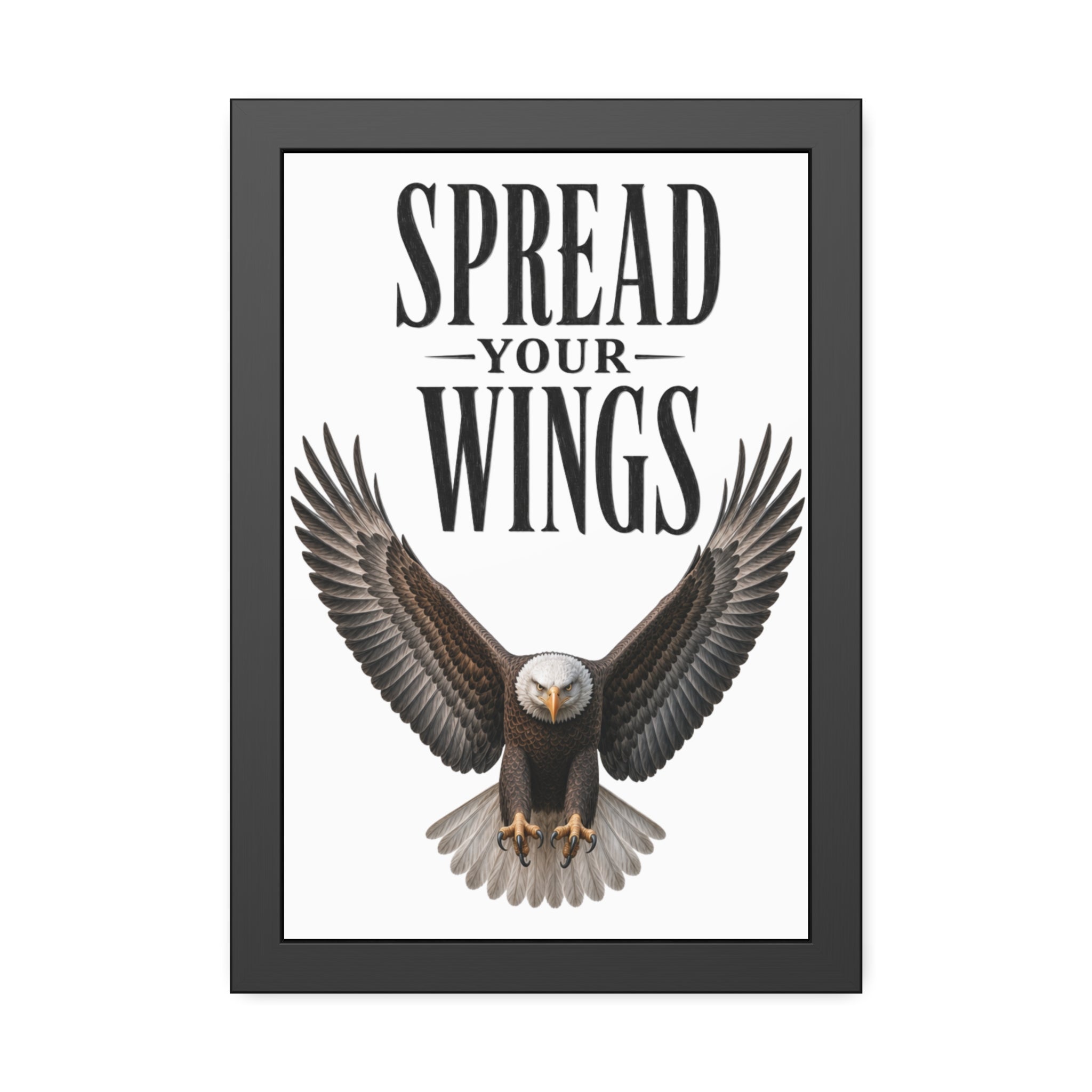 Framed Poster - "Spread Your Wings" Eagle Wall Art,