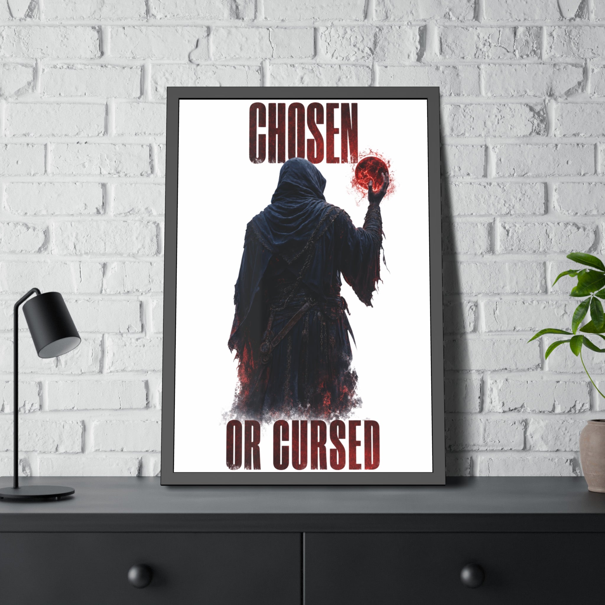 Framed Poster - "Chosen or Cursed" Dark Grim Reaper Art