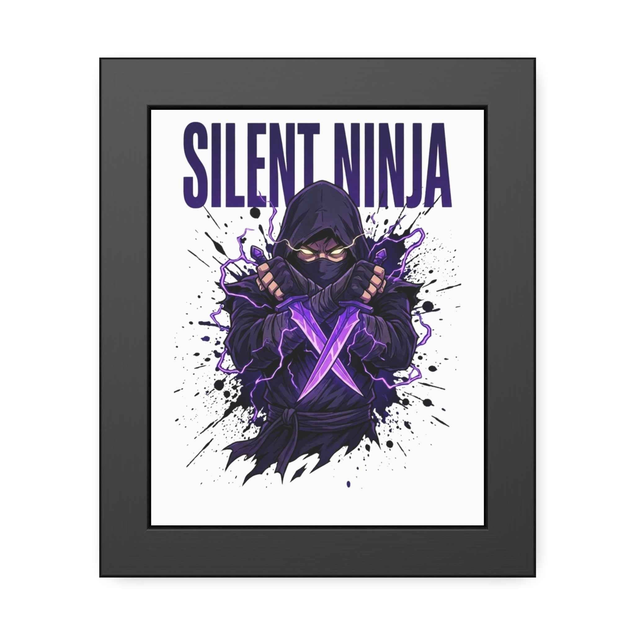 Silent Ninja Framed Poster — Purple Assassin Wall Art