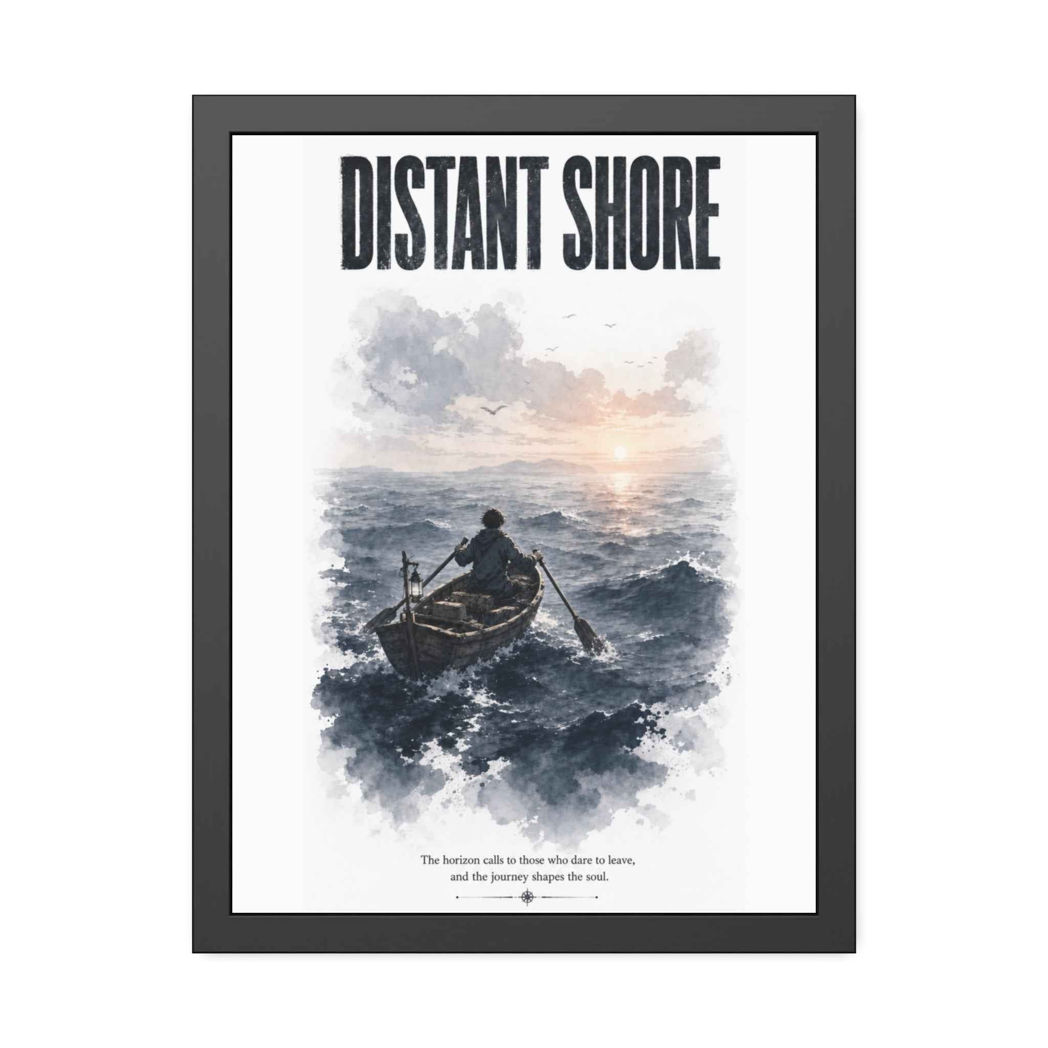 Poster — "Distant Shore" Framed Nautical Art Print